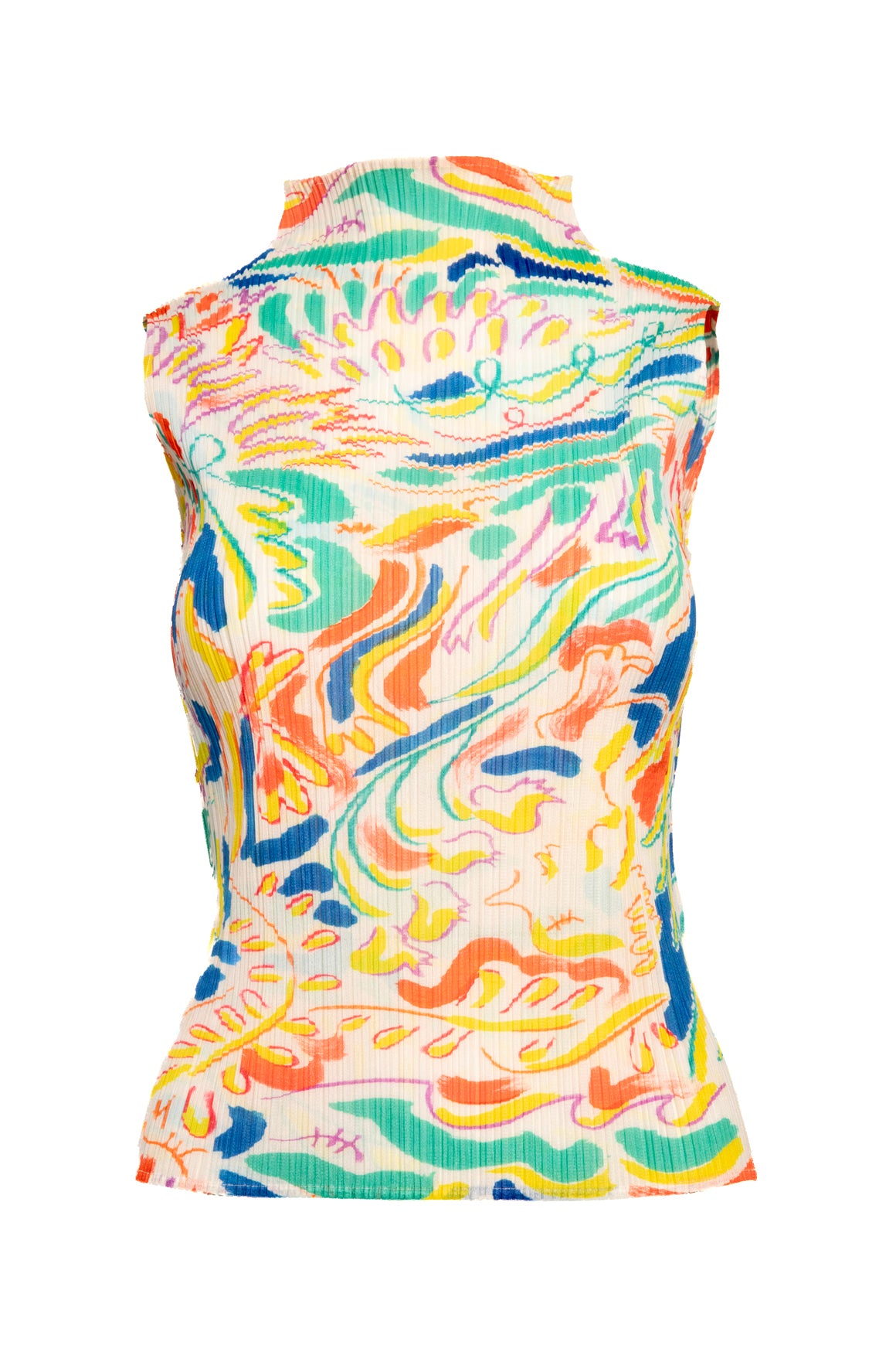 PLEATS PLEASE Multicolor Art Print Tank Top (Sz. L)