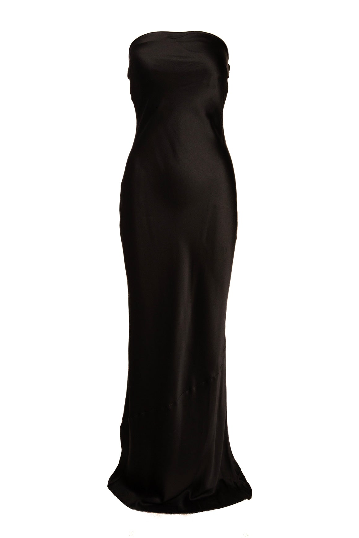NILI LOTAN Black Silk Strapless Maxi Dress (Sz. S)