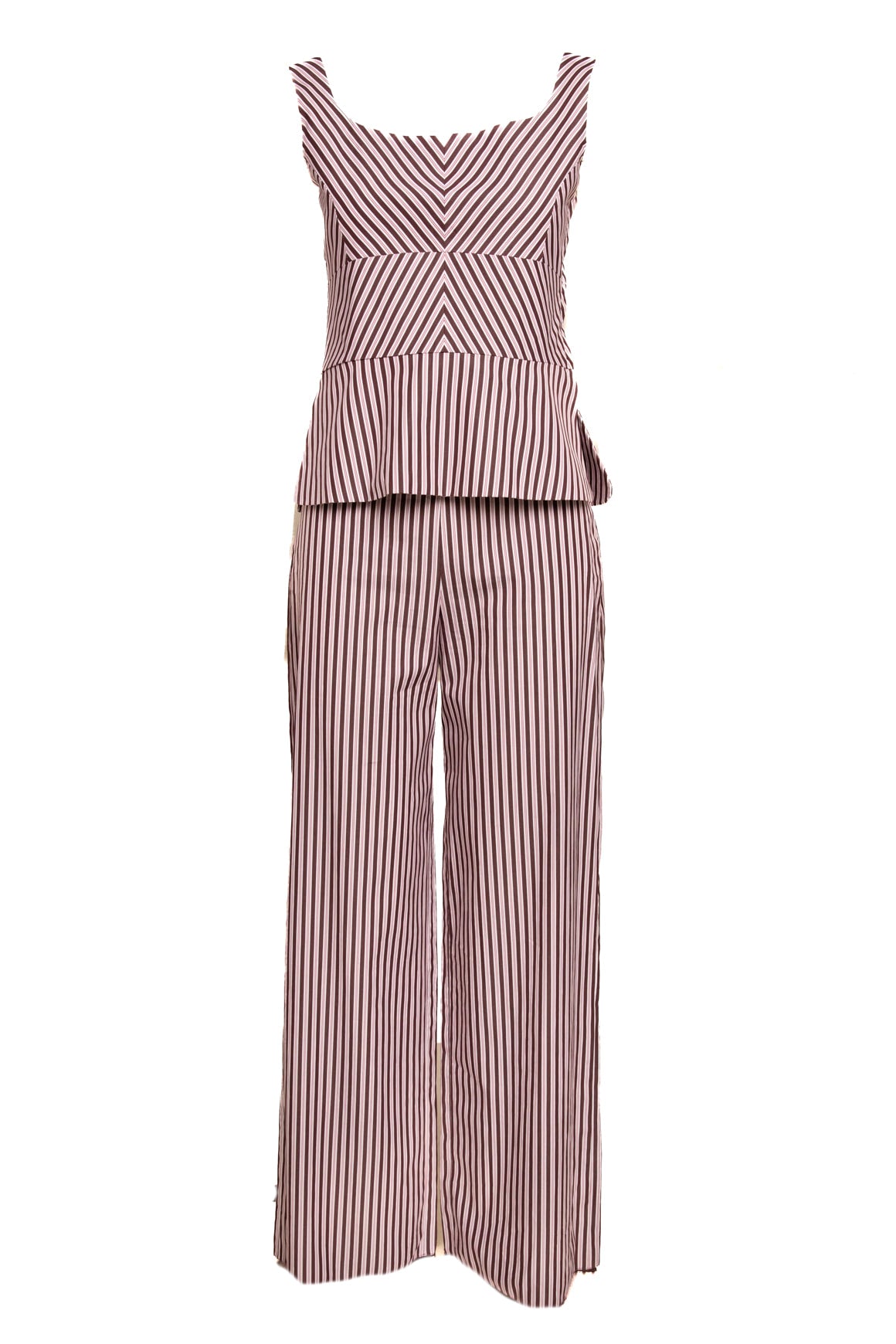 LIBEROWE Brown Pinstripe Tank + Pants Set (Sz. M)