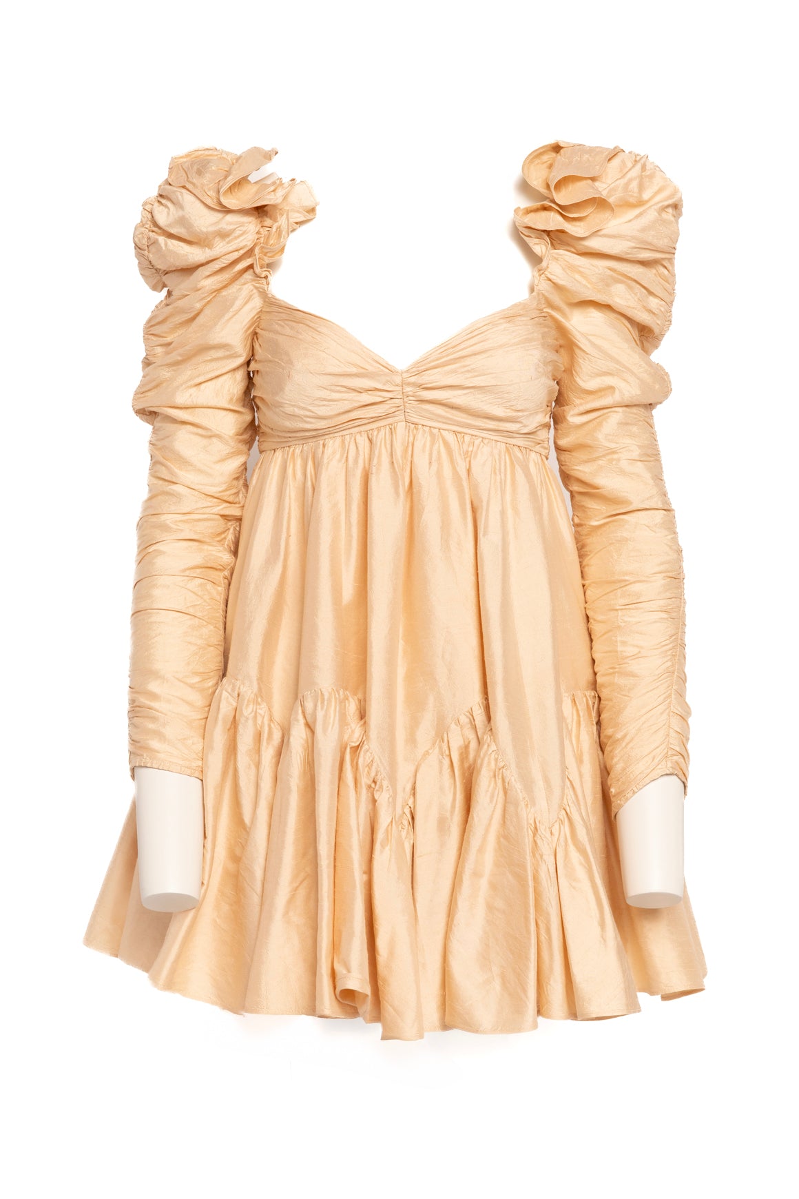 ZIMMERMANN Beige Ruched Puff Mini Dress (Sz. XS)