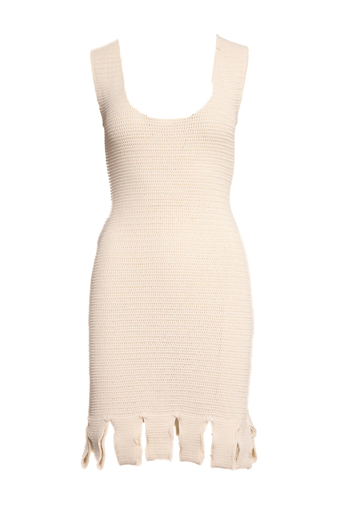 BOTTEGA VENETA Cream Knit Midi Dress (Sz. S)
