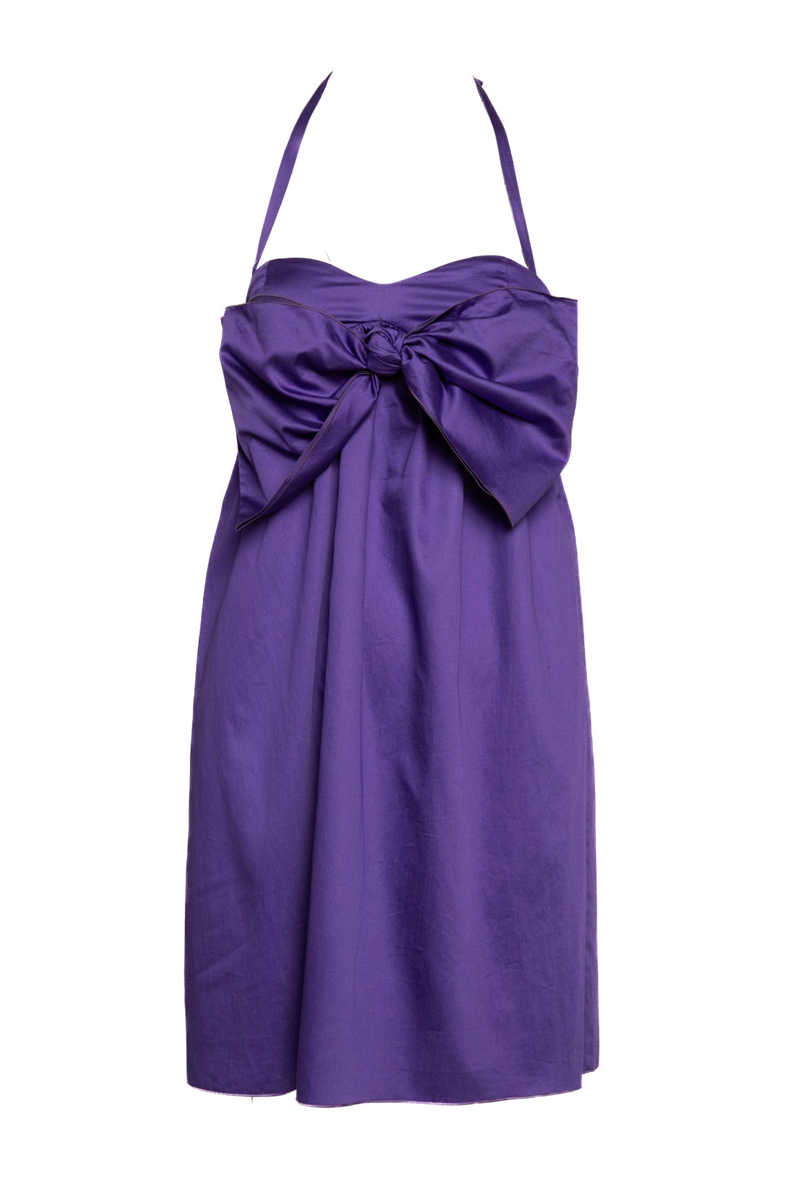 M MISSONI Purple Bow Front Halter Mini Dress (Sz. 40/4)