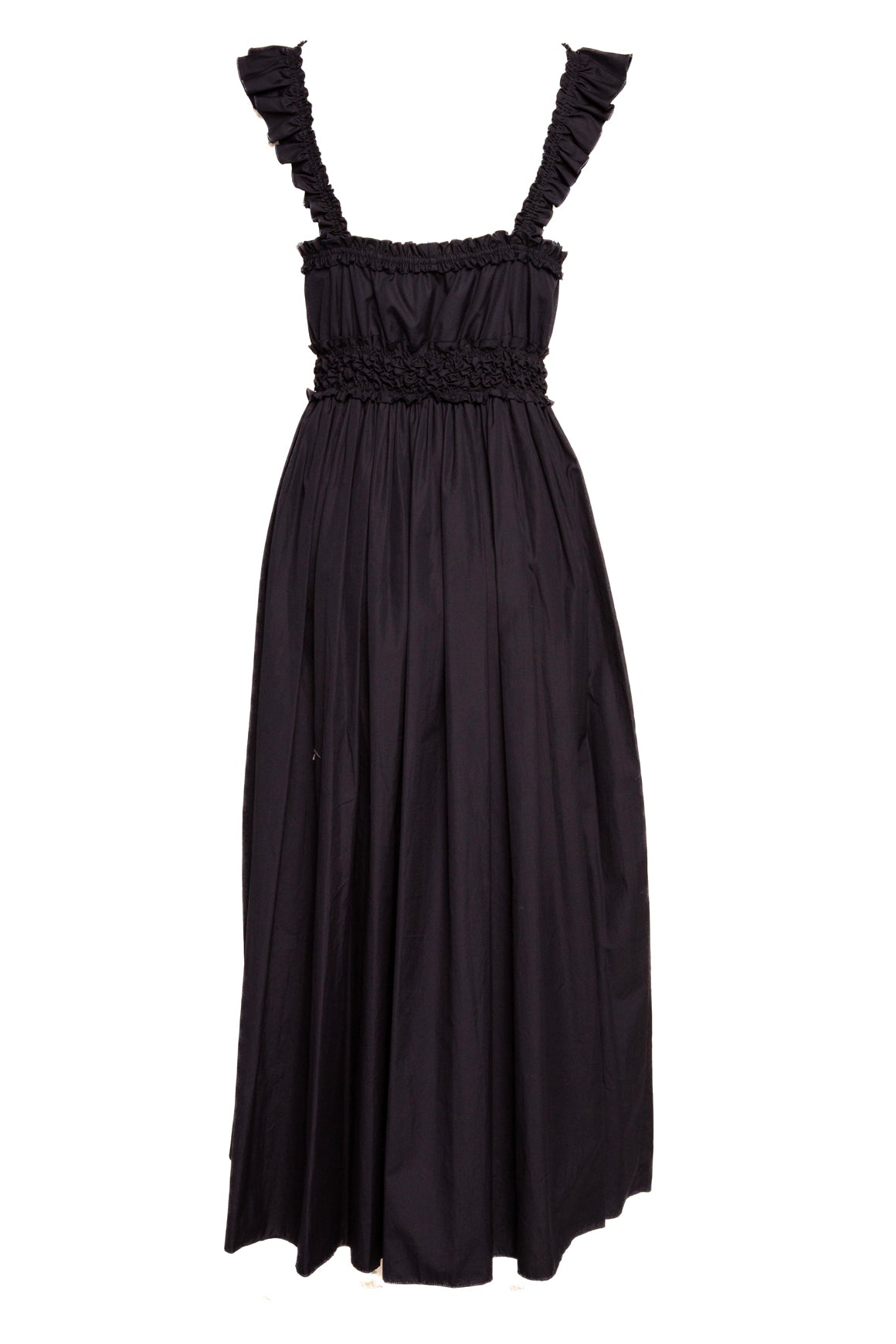CHLOE Navy Ruffle Smock Maxi Dress (Sz. 38/6)
