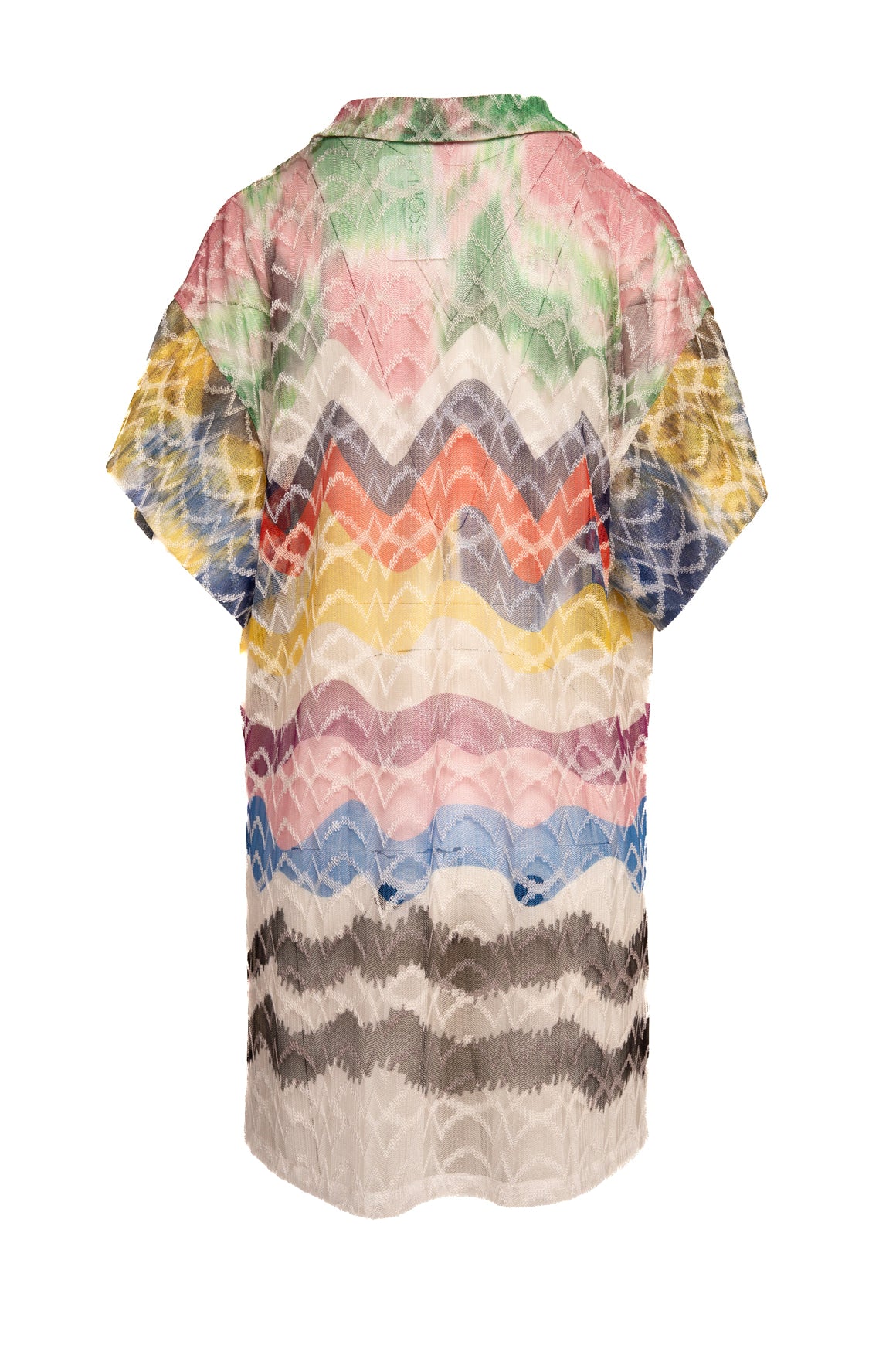 MISSONI MARE Multicolor Chevron Sheer Knit V Neck Tunic (Sz. 42/10)
