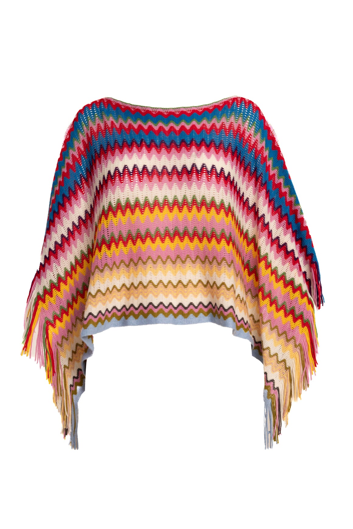 MISSONI Rainbow Knit Fringe Shawl (Sz. OS)