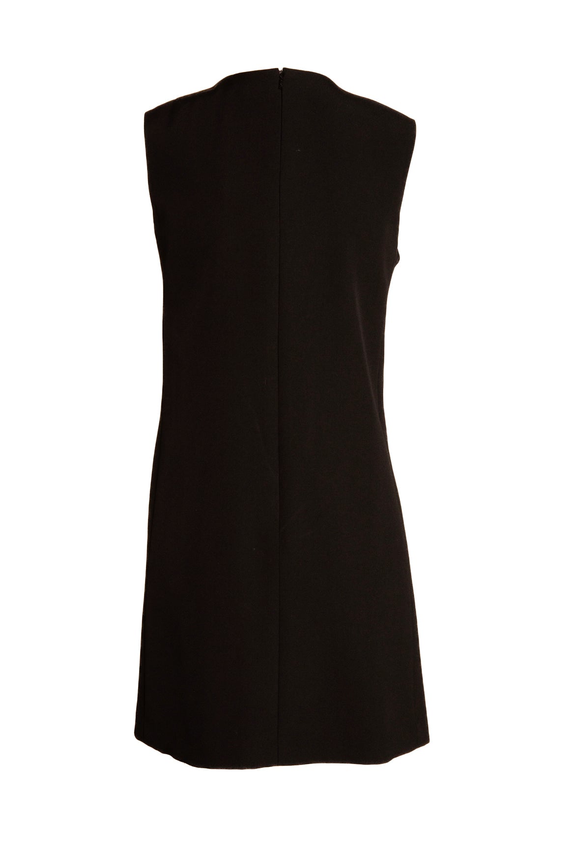 VERSACE Black Wool Chainmail Detail Mini Dress (Sz. 40/4)