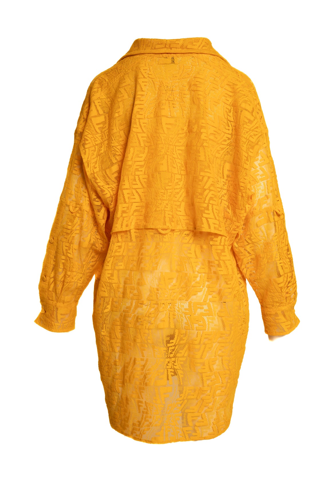 FENDI Yellow Zucca Mesh Fisherman Blouse (Sz. 38/2)