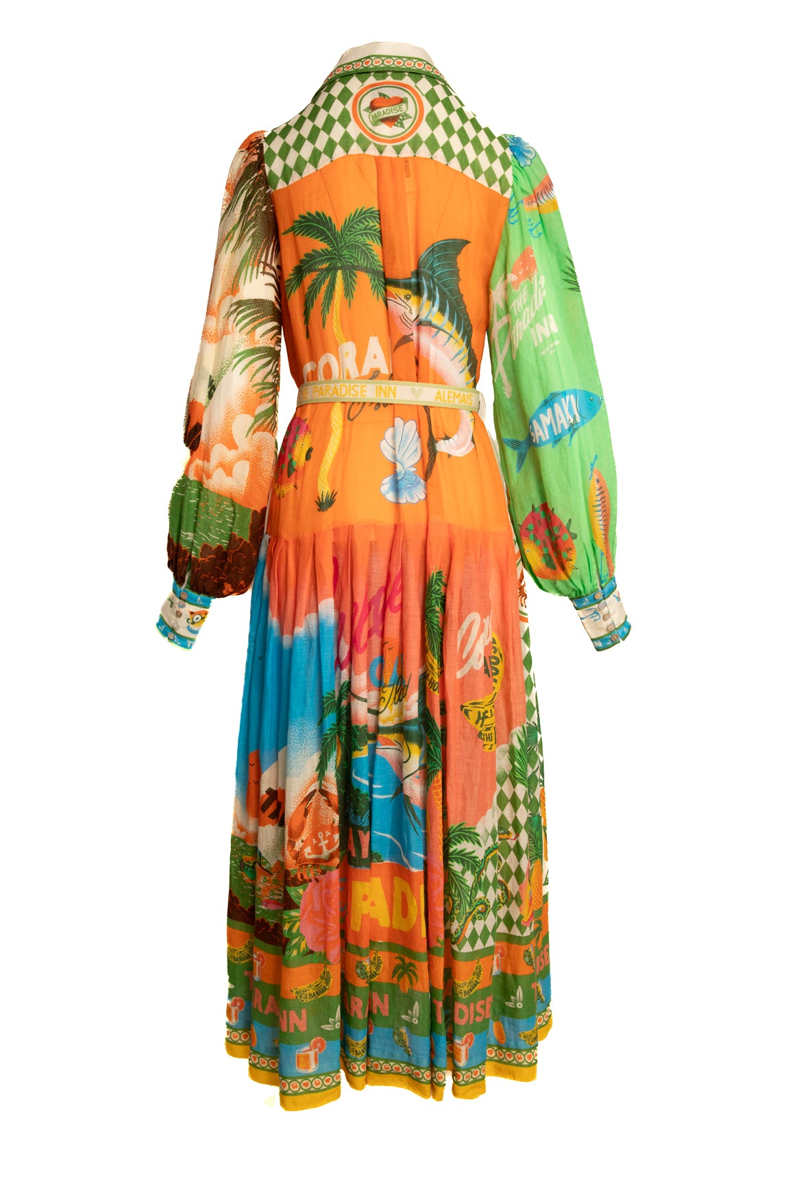 ALEMAIS Tropical Print Maxi Shirt Dress (Sz. 4)