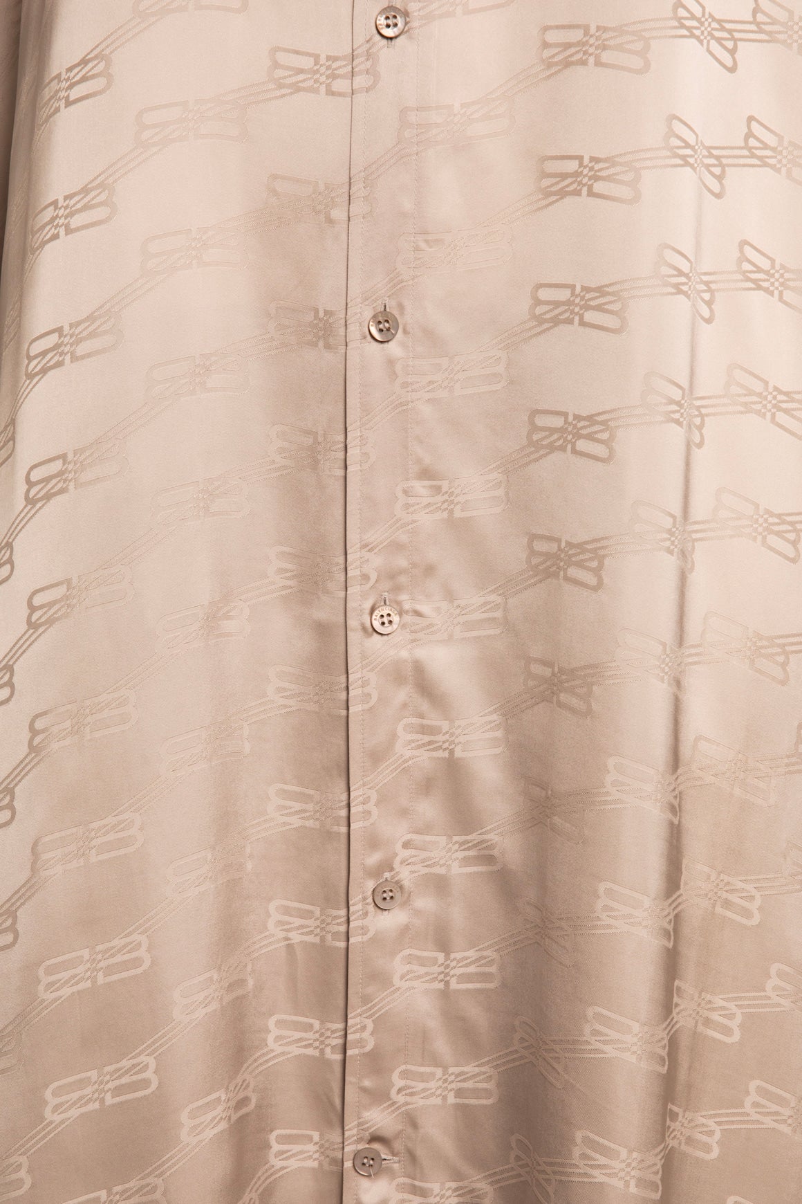 BALENCIAGA Grey Satin Logo Maxi Shirt Dress (Sz. 38/2)