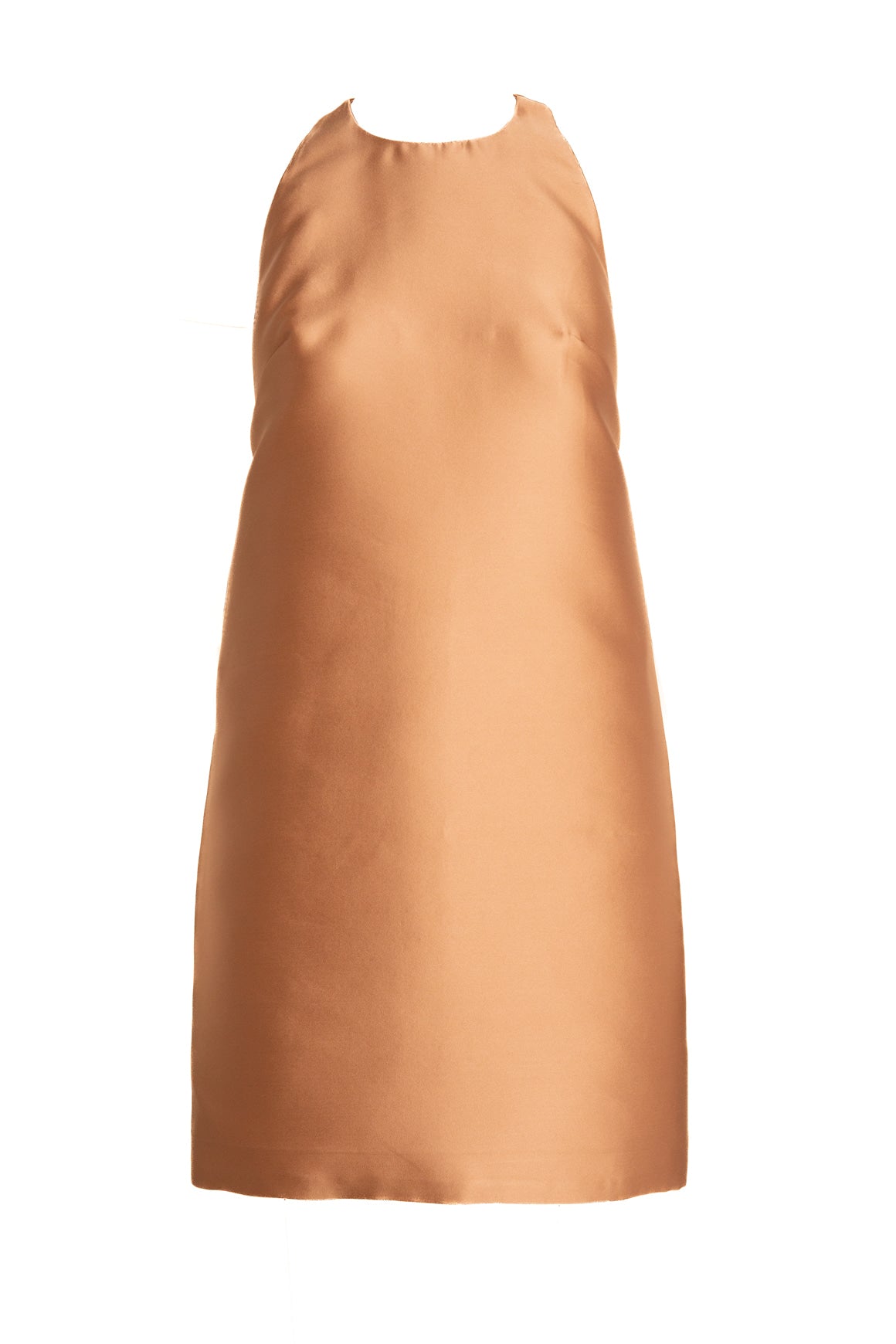 VALENTINO Champagne Halter Razorback Satin Mini Dress (Sz.40/4)