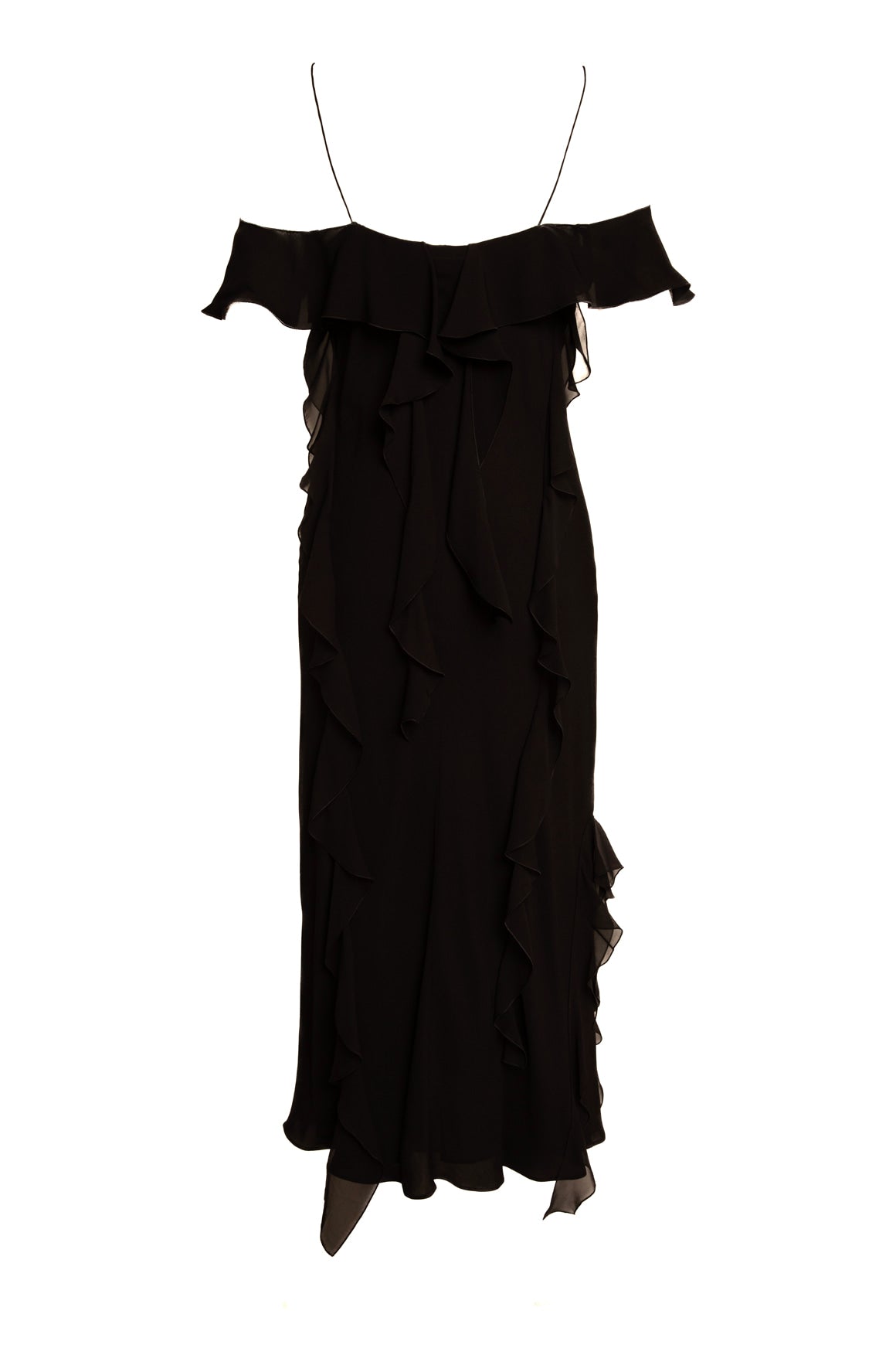 DOROTHEE SCHUMACHER Black Silk Midi Dress (Sz. 3/M)