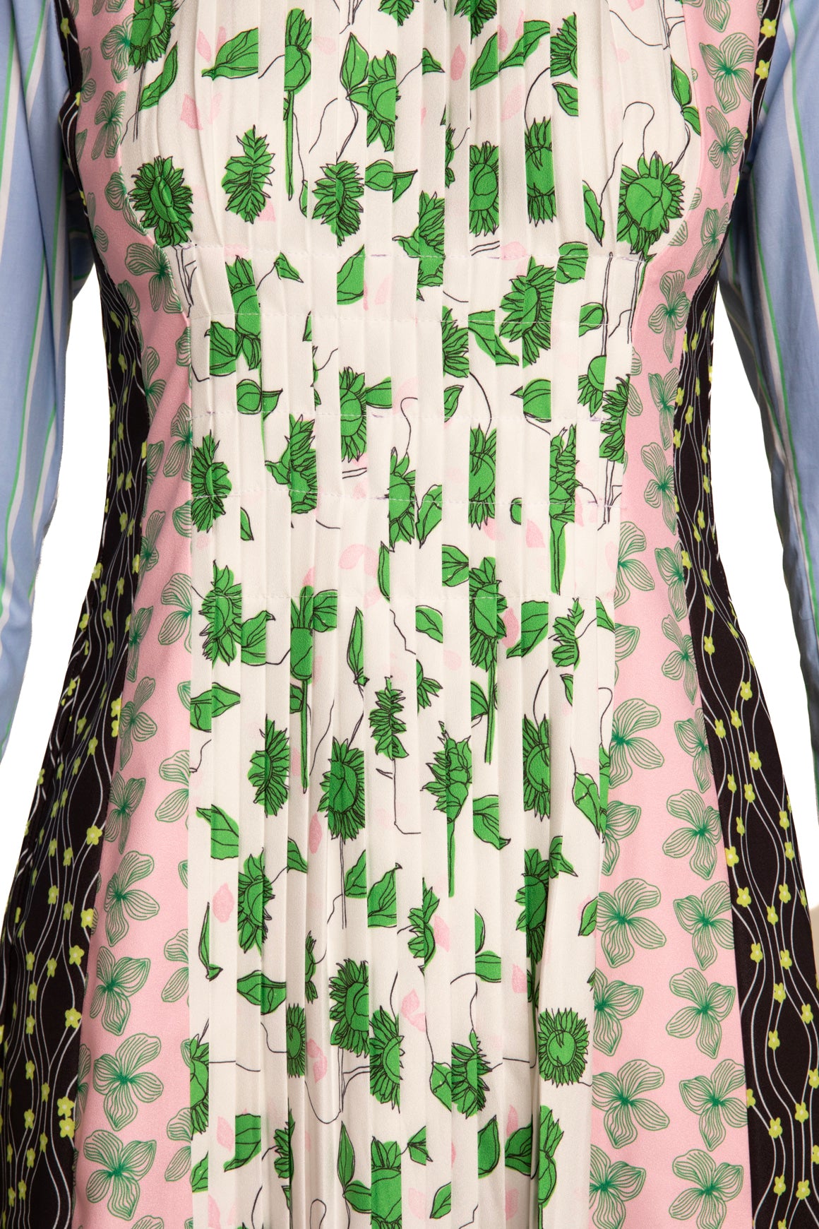 STINE GOYA Botanical Print Pleat Midi Dress (Sz. XXS)
