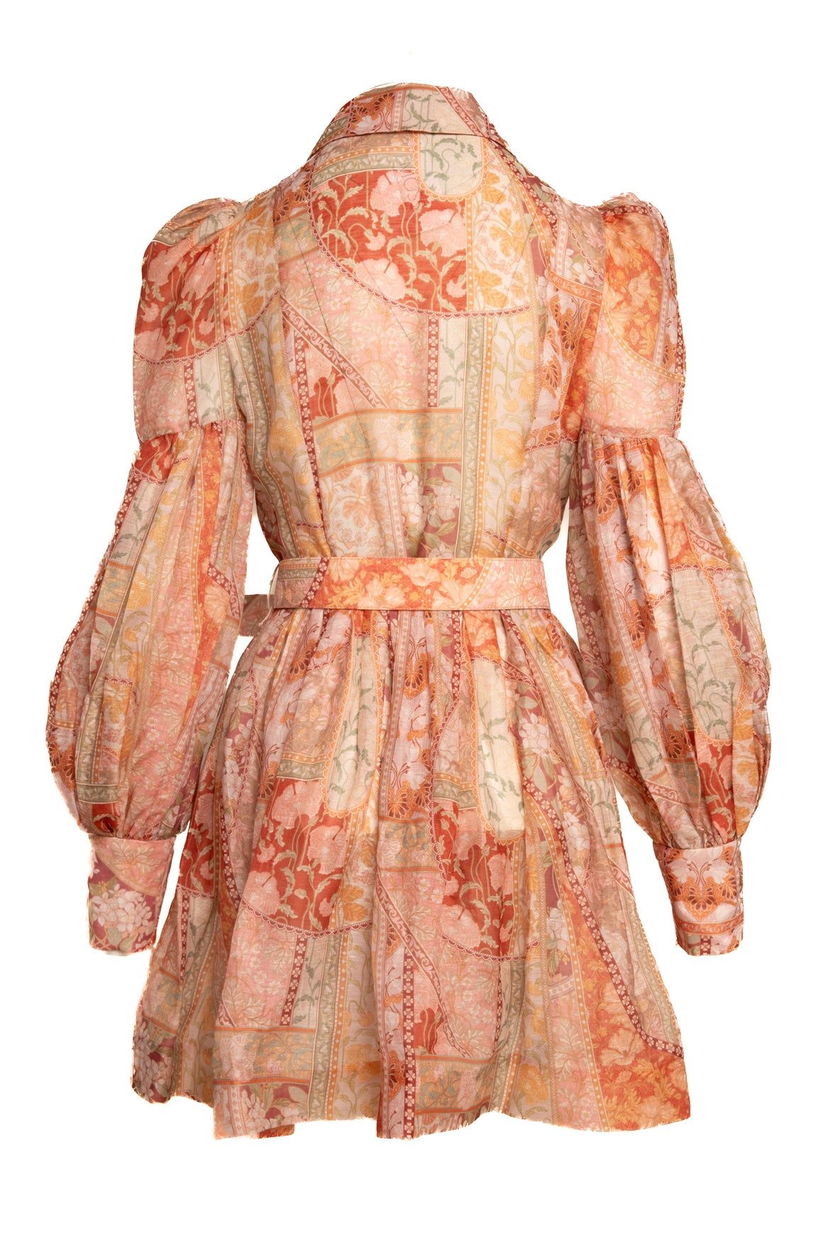 ZIMMERMANN Pink Paisley Linen Ruffle Front Dress (Sz. 2/M)
