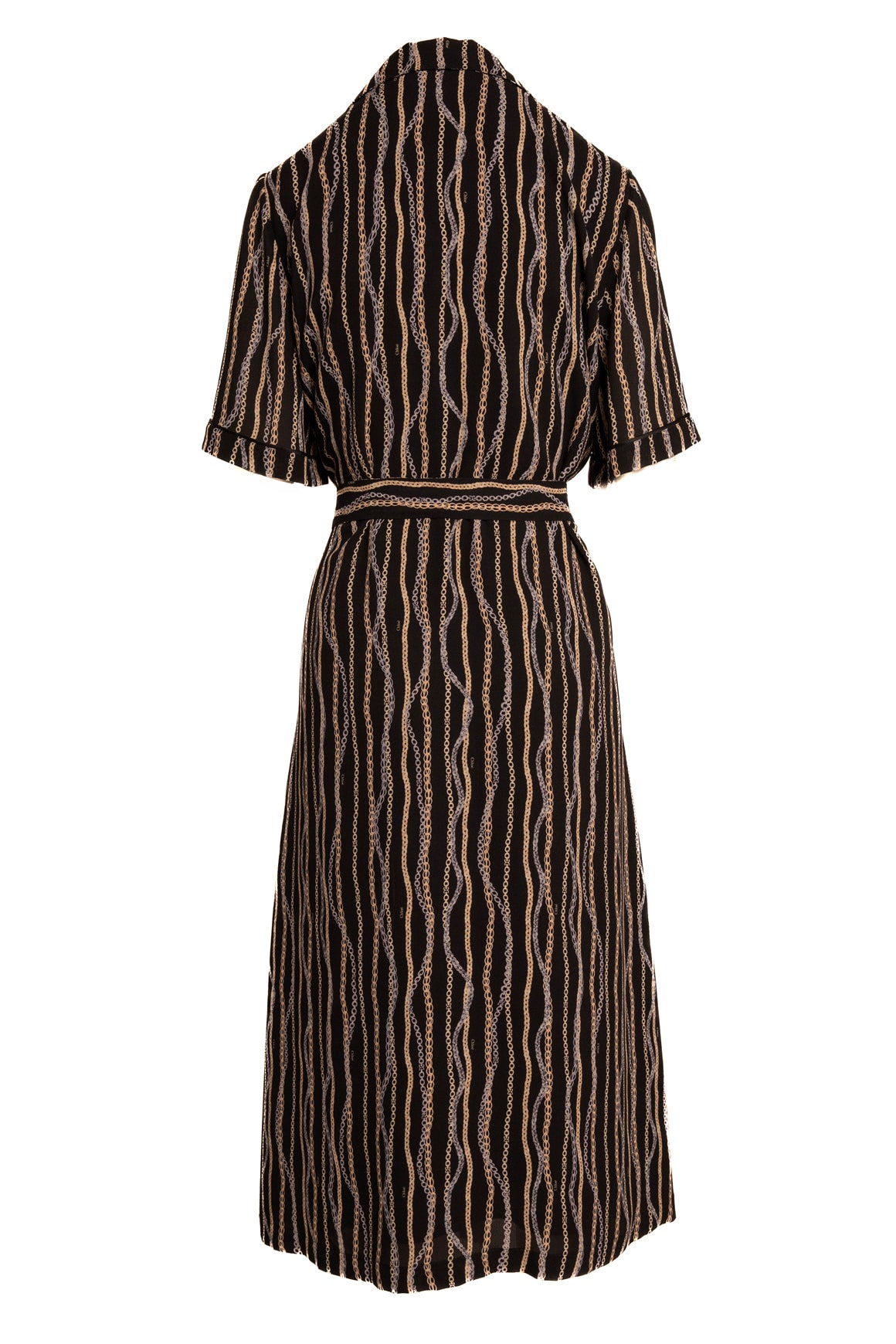 CHLOE Chain Print Button Front Shirt Dress (Sz. 40/4)