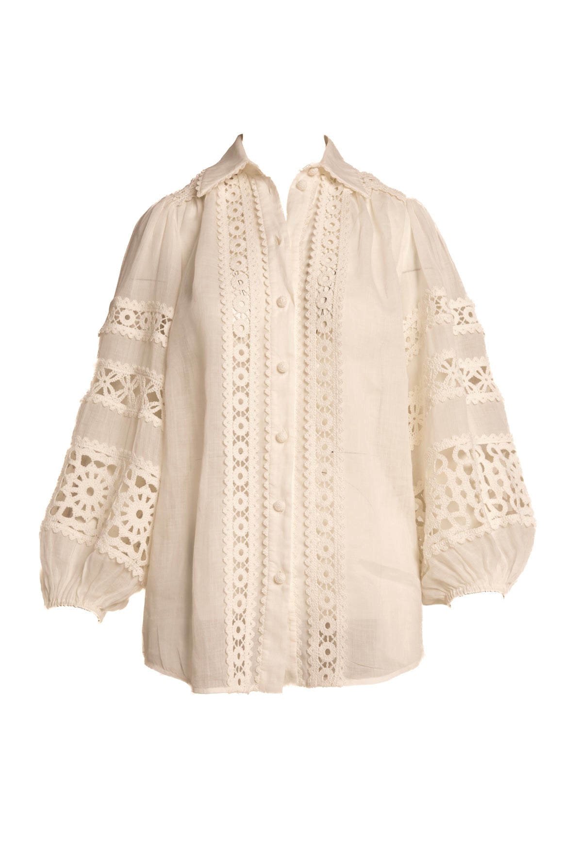 ZIMMERMANN White Crochet Blouse (Sz. 0/XS)