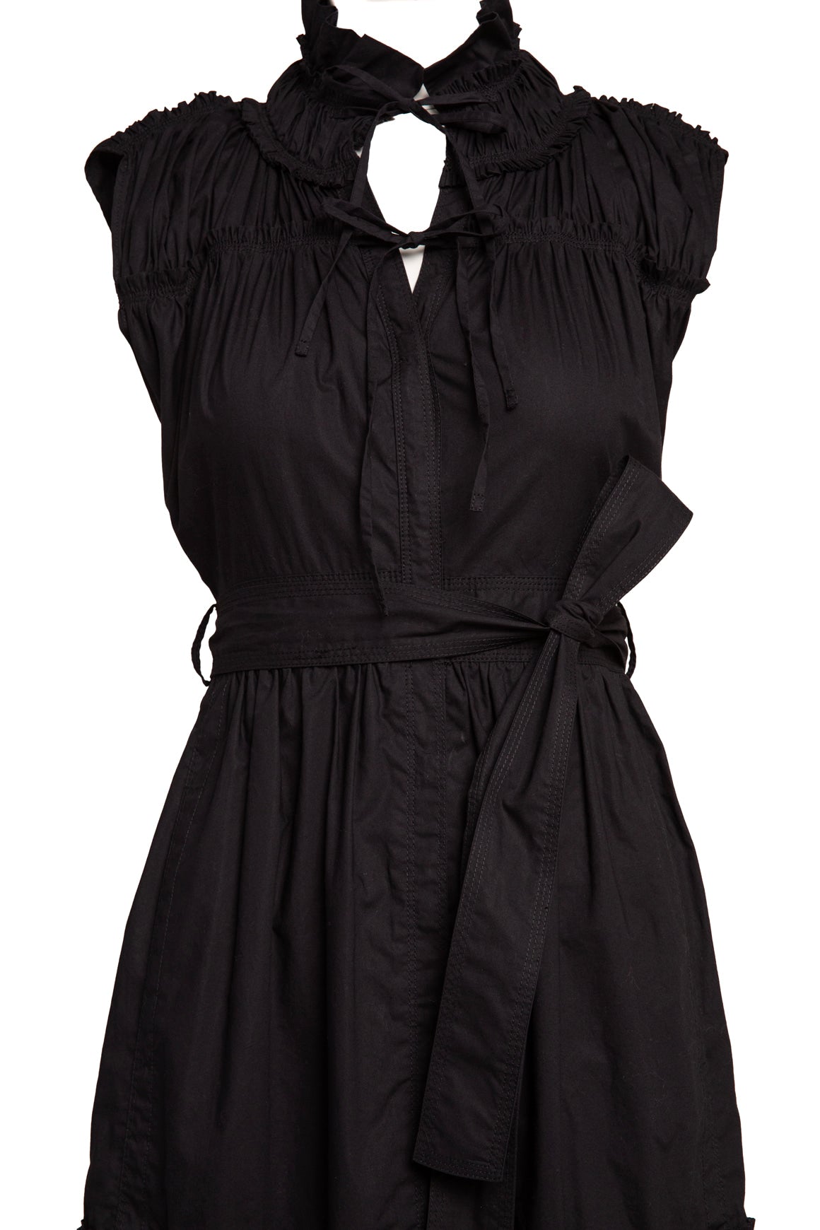 PROENZA SCHOULER Black Ruched Belted Maxi Dress (Sz. 6)