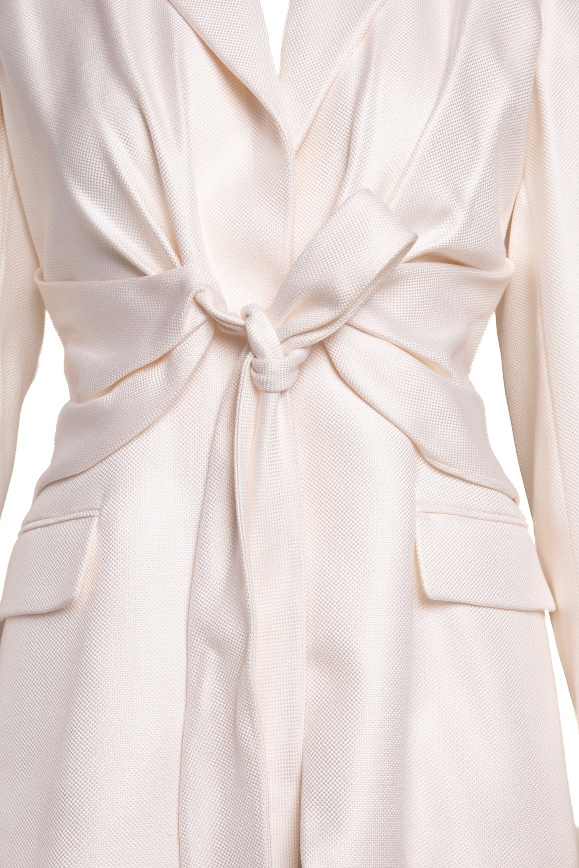 GABRIELA HEARST Cream Tie Front Blazer (Sz. 40/4)
