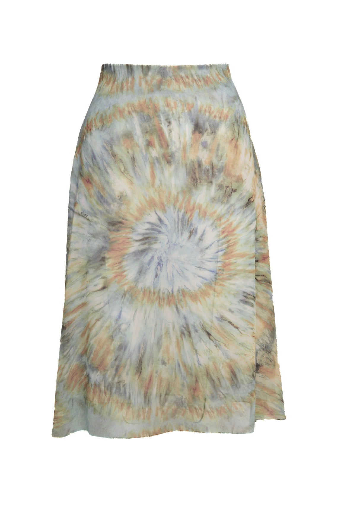 CELINE Tie Dye Silk Midi Skirt (Sz. 34/2)