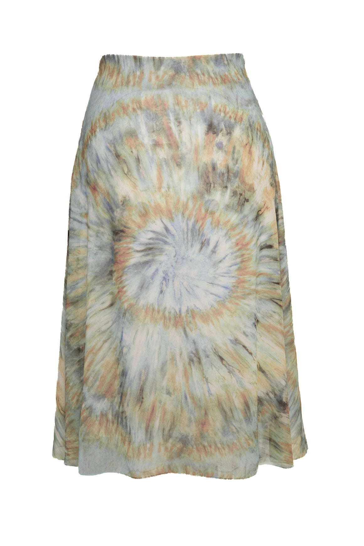 CELINE Tie Dye Silk Midi Skirt (Sz. 34/2)