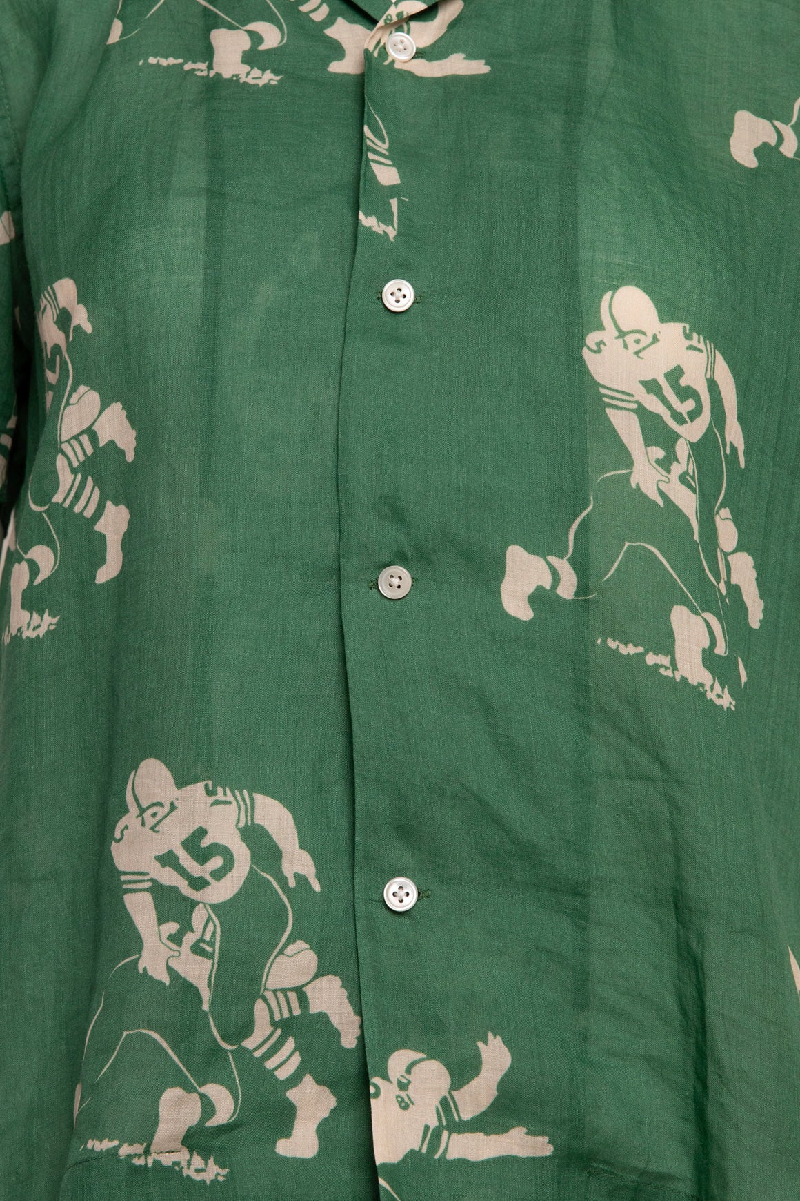 BODE Green Football Graphic Linen Set (Sz. XS)