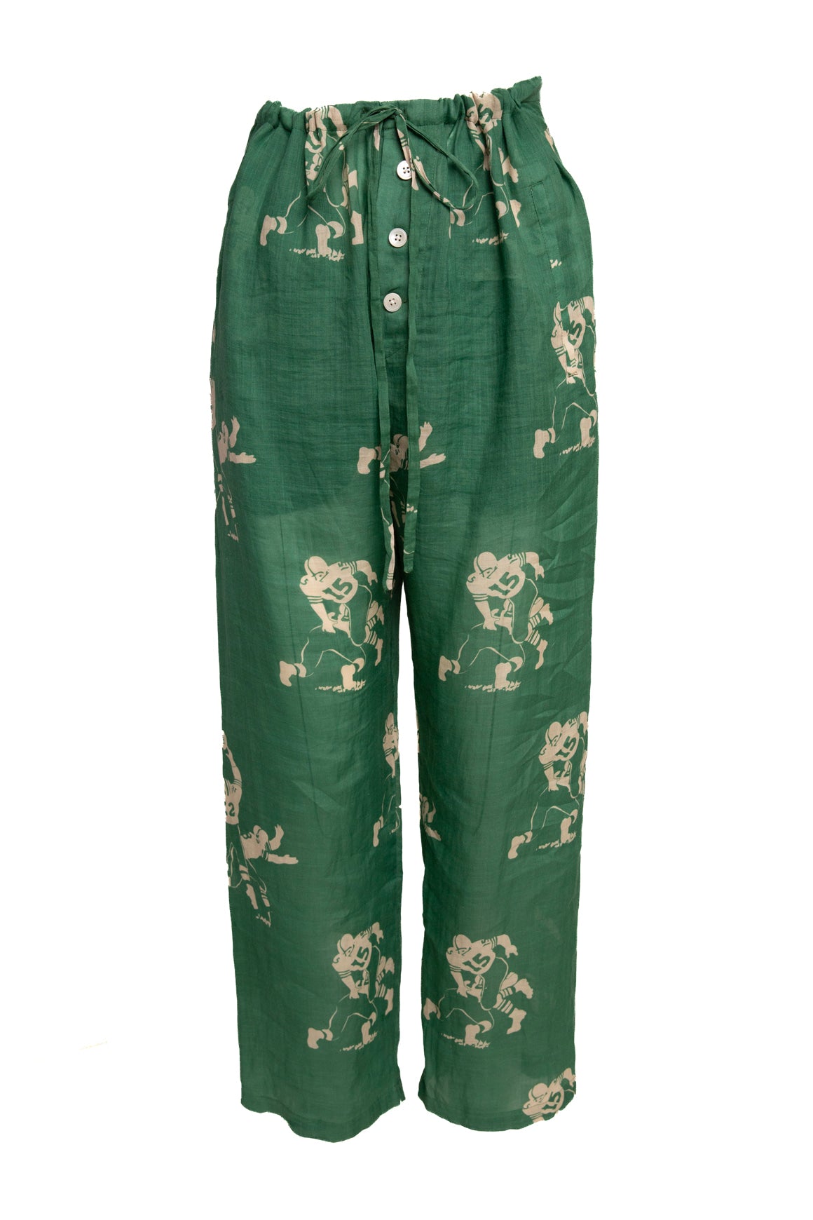 BODE Green Football Graphic Linen Set (Sz. XS)