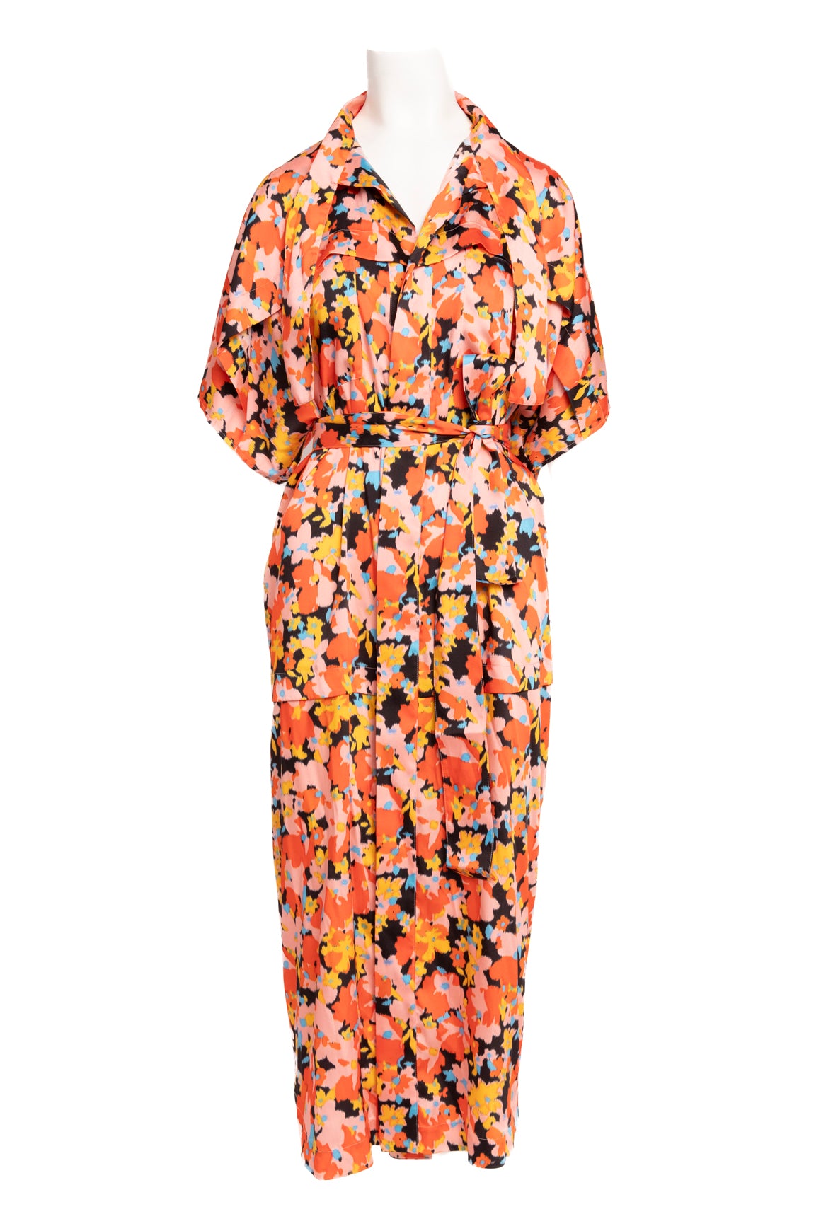 chinese dress ladies Ellie Cotton Maxi Shirt Dress-Ivory Floral Frenzy main image 0