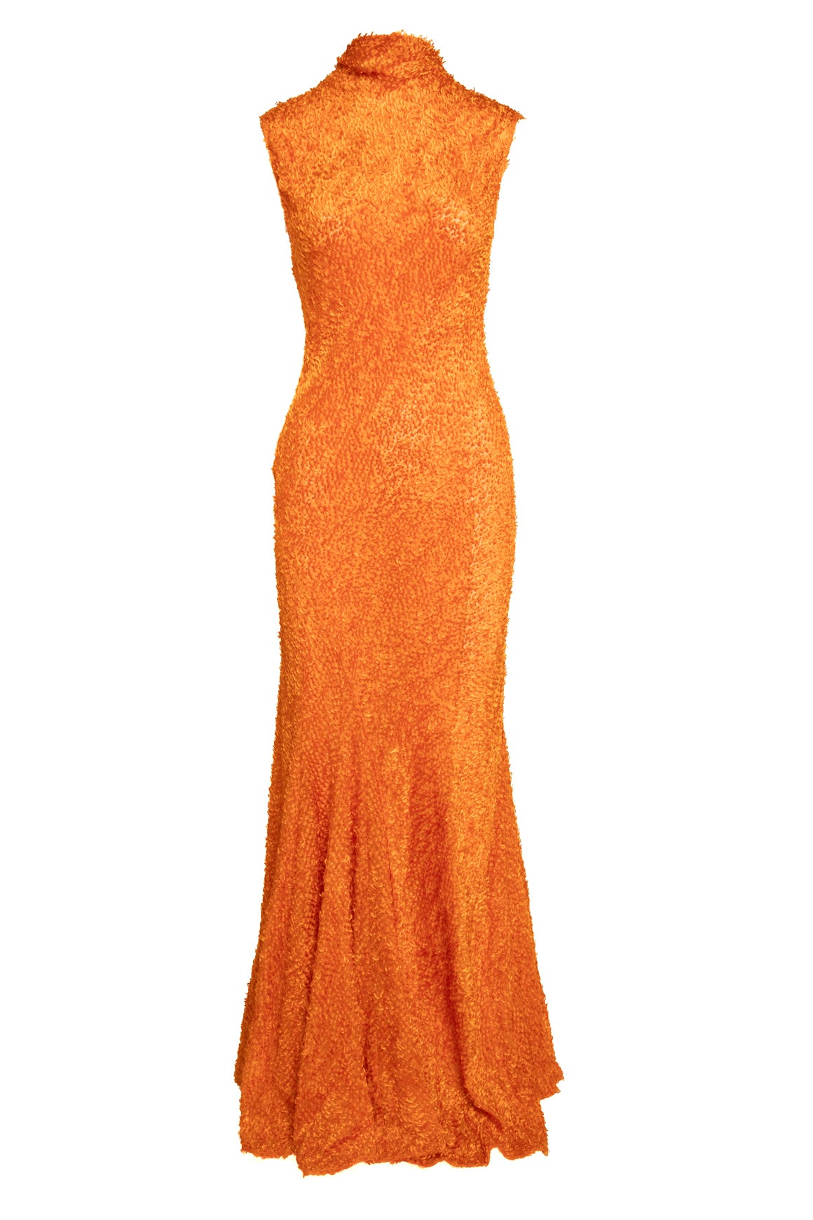 TOVE Orange Textured "Elisa" Flocked Gown (Sz. 34/0)
