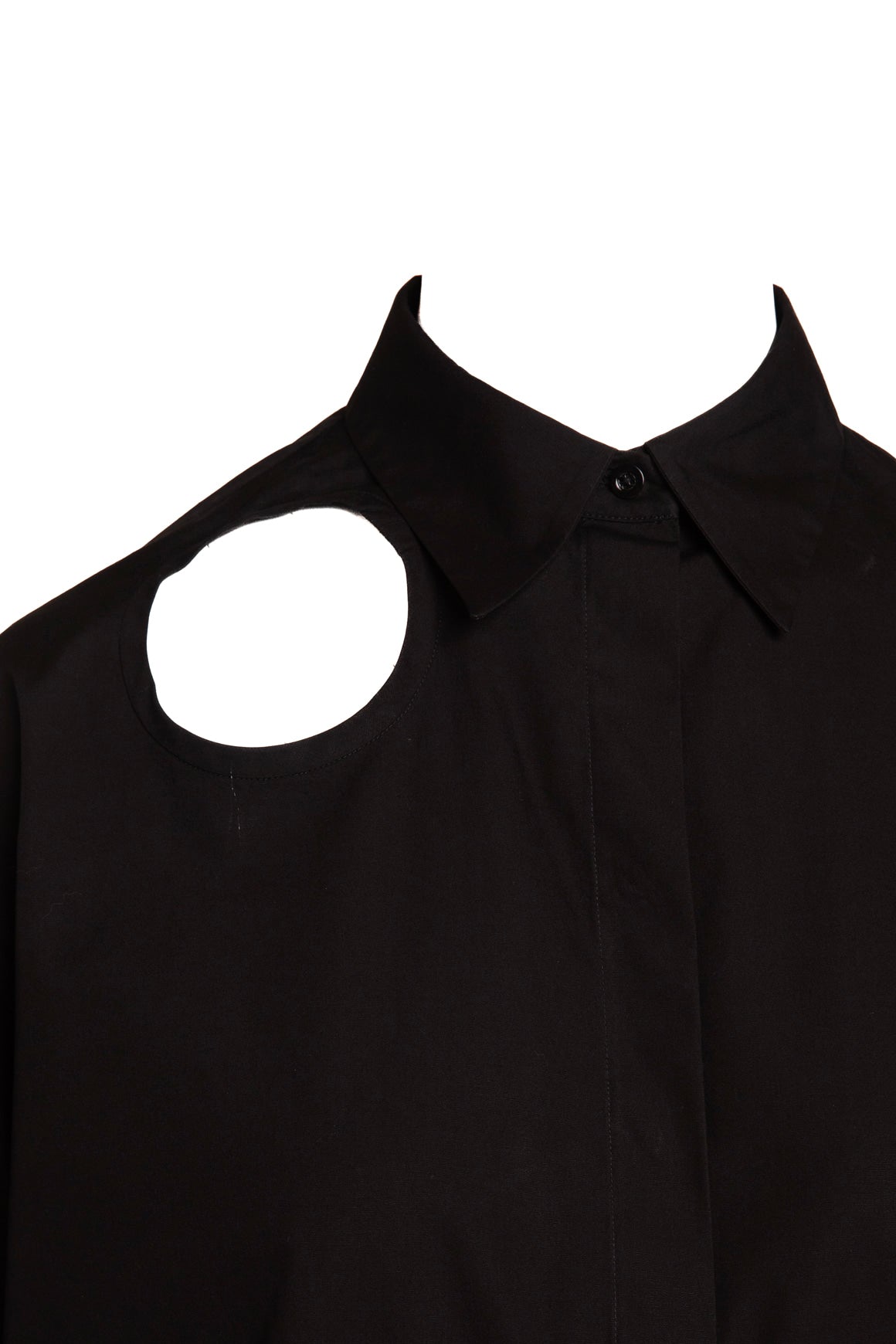 MANTU Black Circle Cut Out Button Up (Sz. XS)
