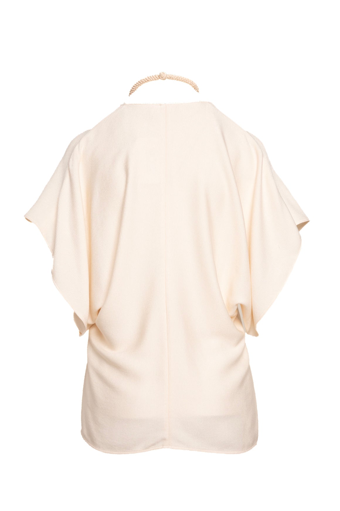 CHLOE Cream Silk Knit Dolman Beaded Shell Blouse (Sz. 38/2)