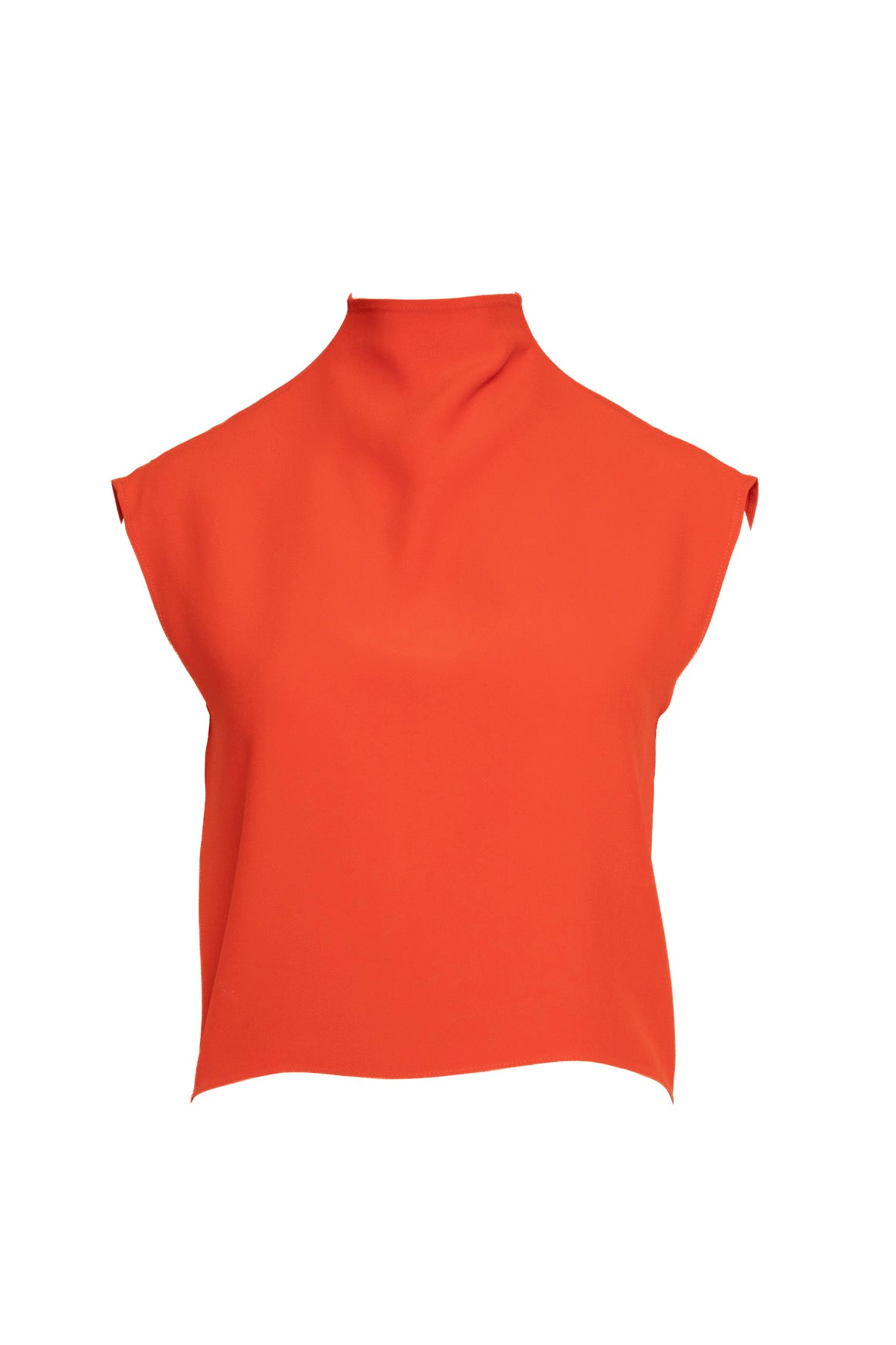 GAUCHERE Orange High Neck Top & Midi Skirt Set