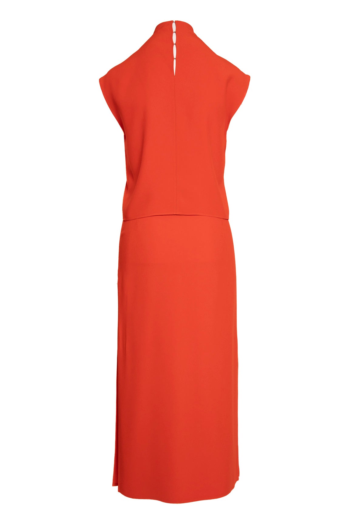 GAUCHERE Orange High Neck Top & Midi Skirt Set