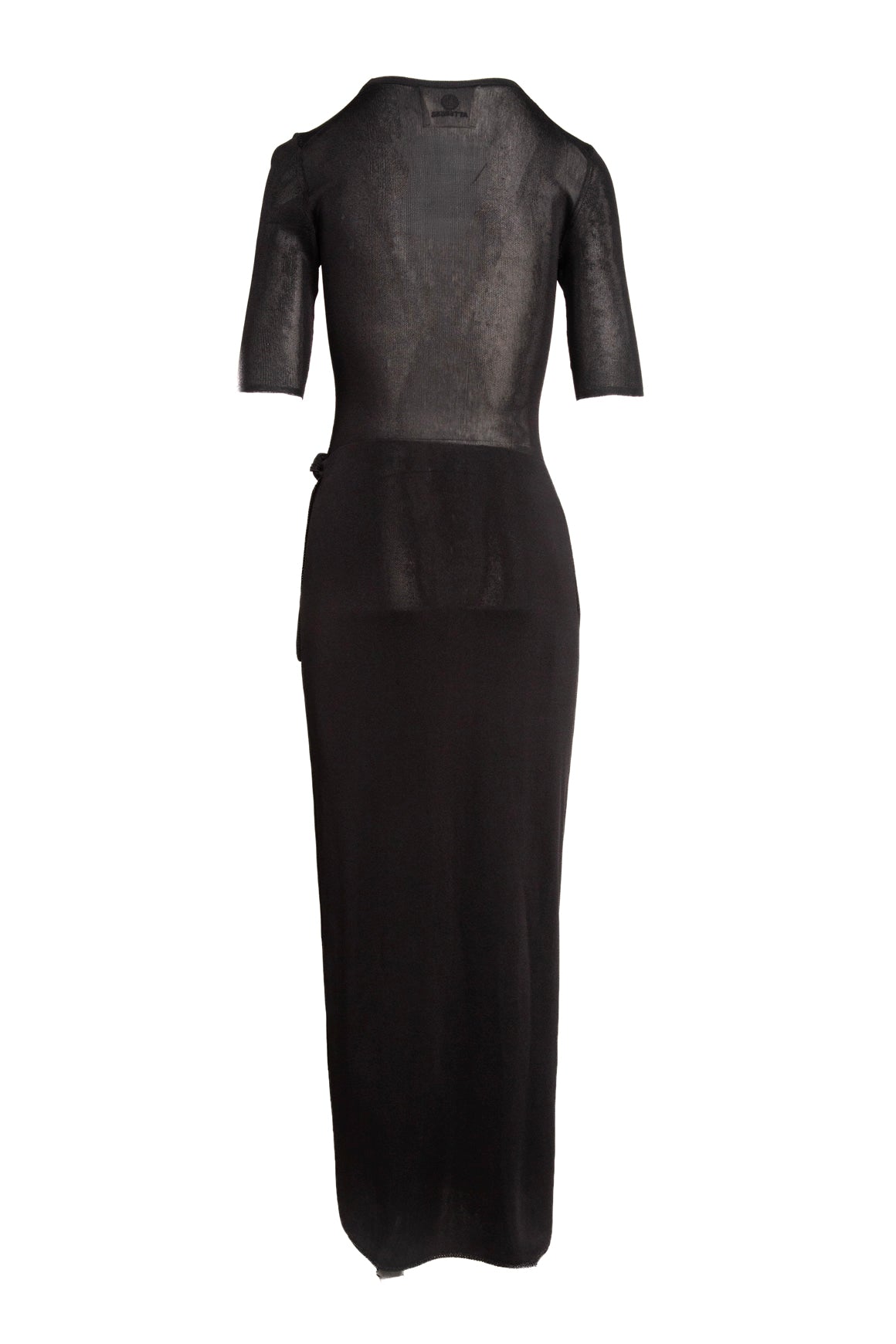 ATTERSEE Black Knit Sash Tie Maxi Dress (Sz. M)