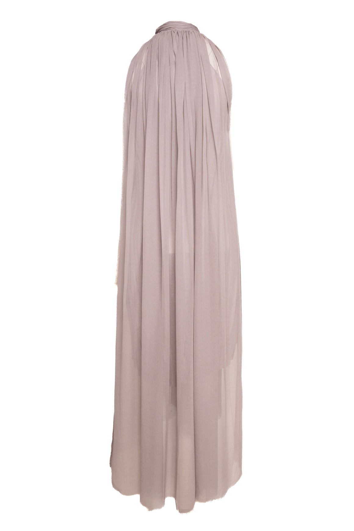 LOUIZA BABOURYAN Grey Silk Pleated Maxi Dress (Sz. S)