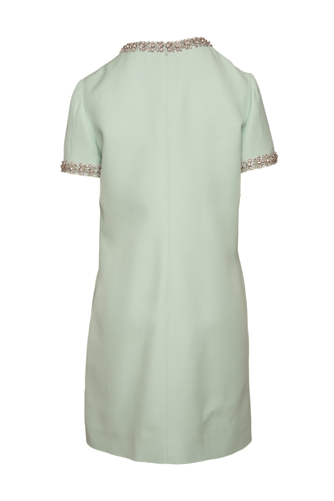 VALENTINO Mint Green Silk Crystal Bow Mini Dress (Sz. 44/8)