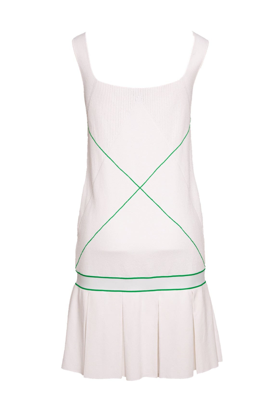 BOTTEGA VENETA White & Green Tennis Dress (Sz. S)