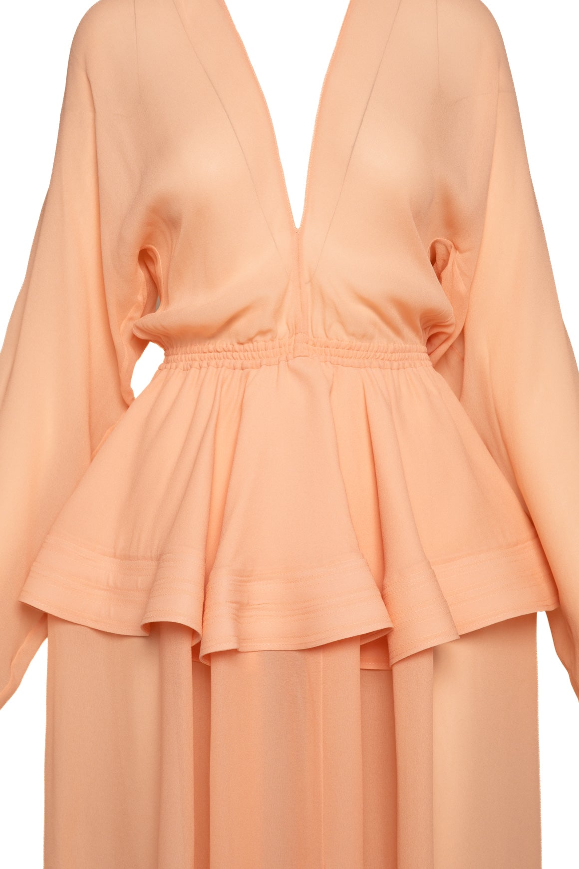 ALAIA Peach Cinched 'Georgette' Dress (Sz. 36/0)
