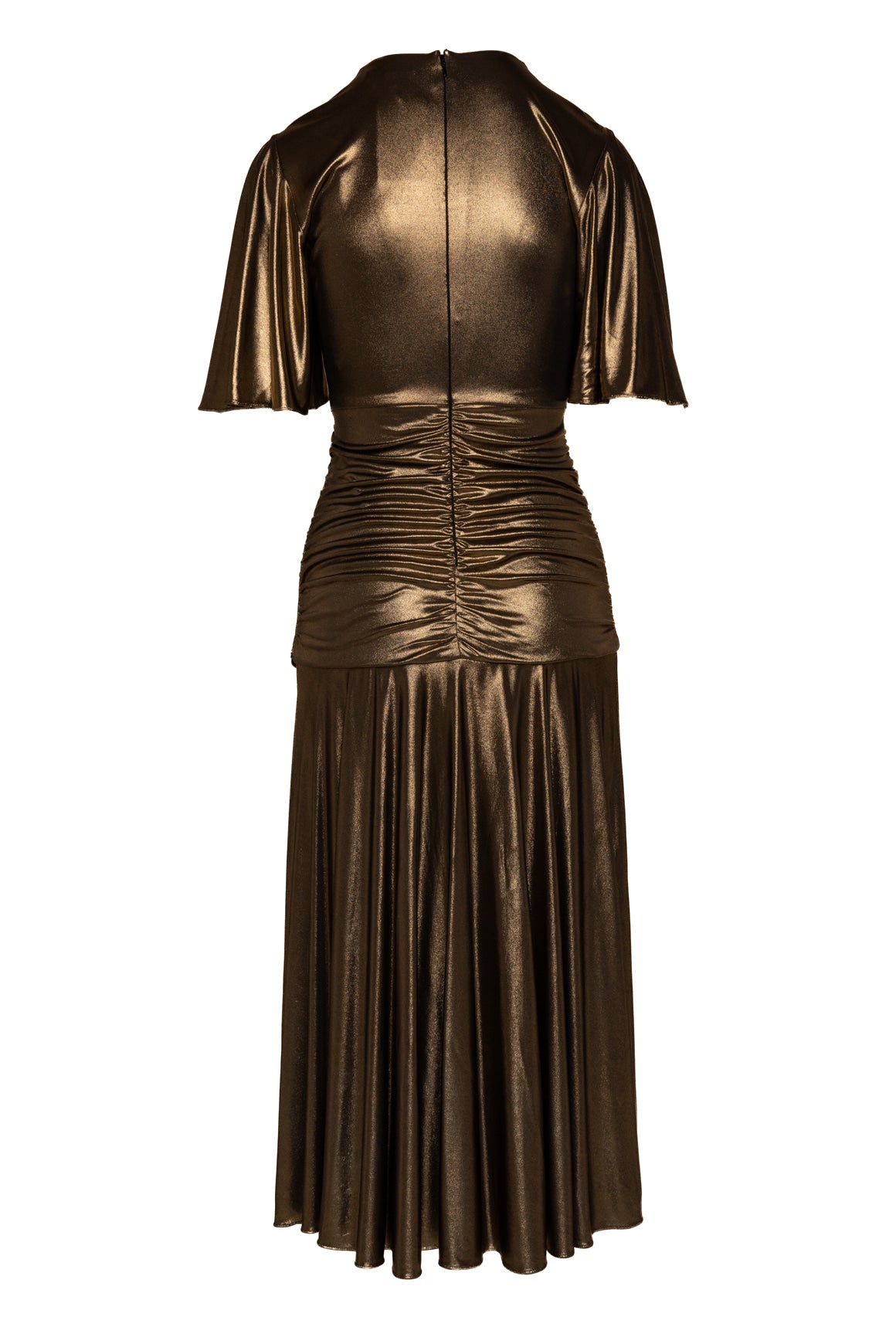 MICHAEL KORS COLLECTION Gold Drop Waist Midi Dress (Sz. 6)