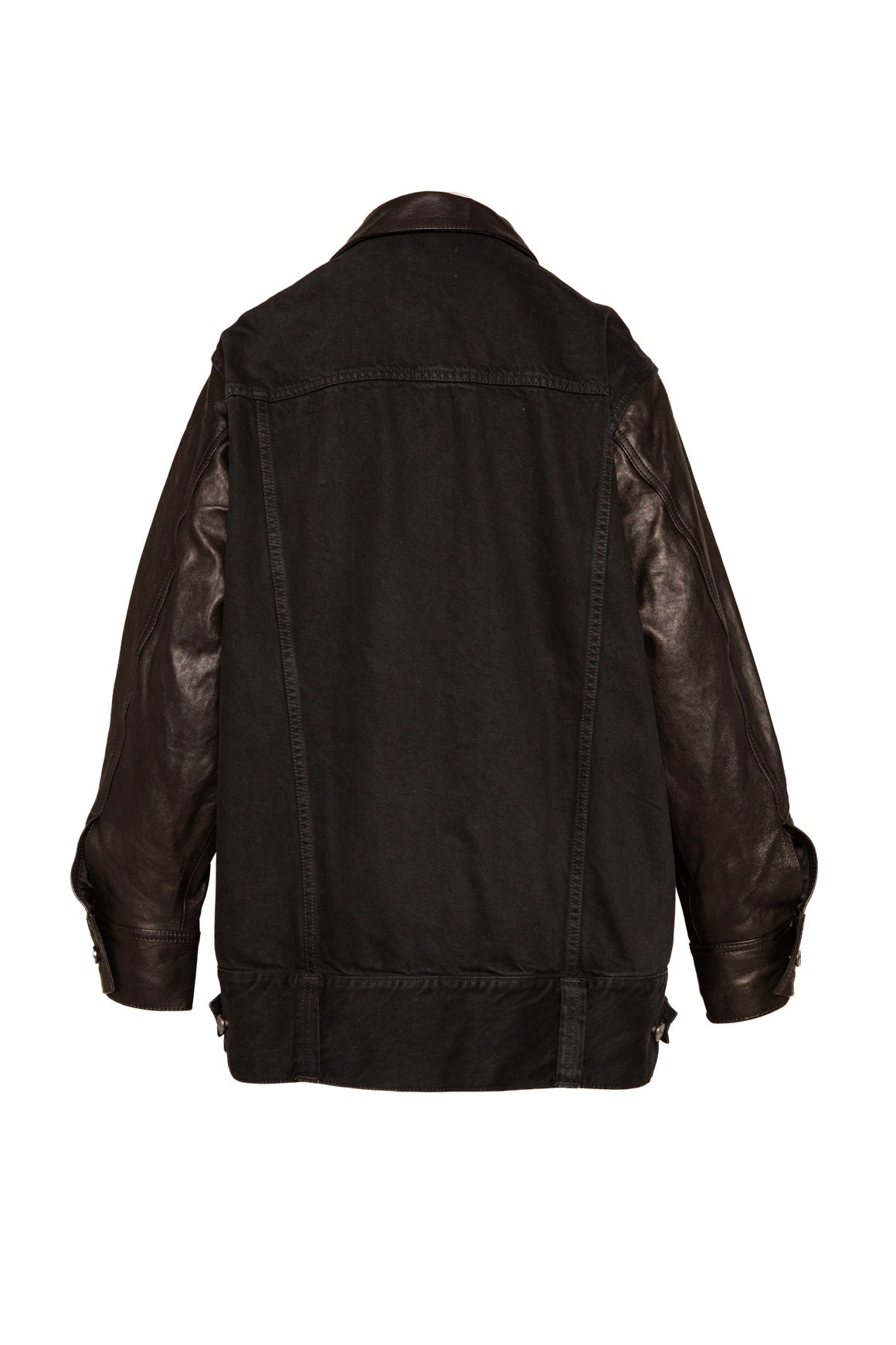 KHAITE Black Leather & Denim Jacket (Sz. S)