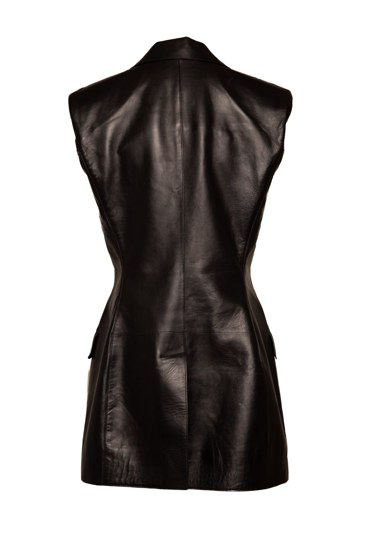 GIVENCHY Black Leather Vest & Trousers (Sz. 42/40)