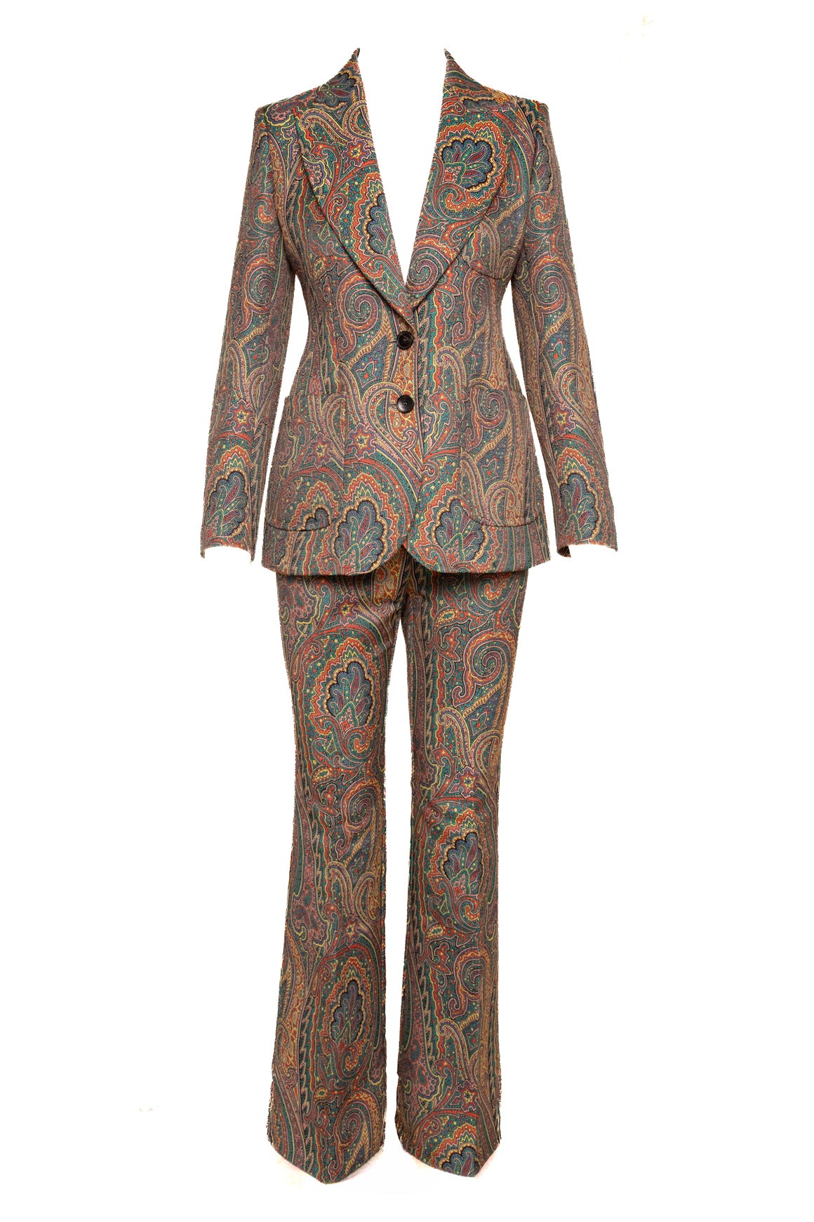 ETRO Paisley Jacquard Blazer & Flare Pant Suit (Sz. 4)