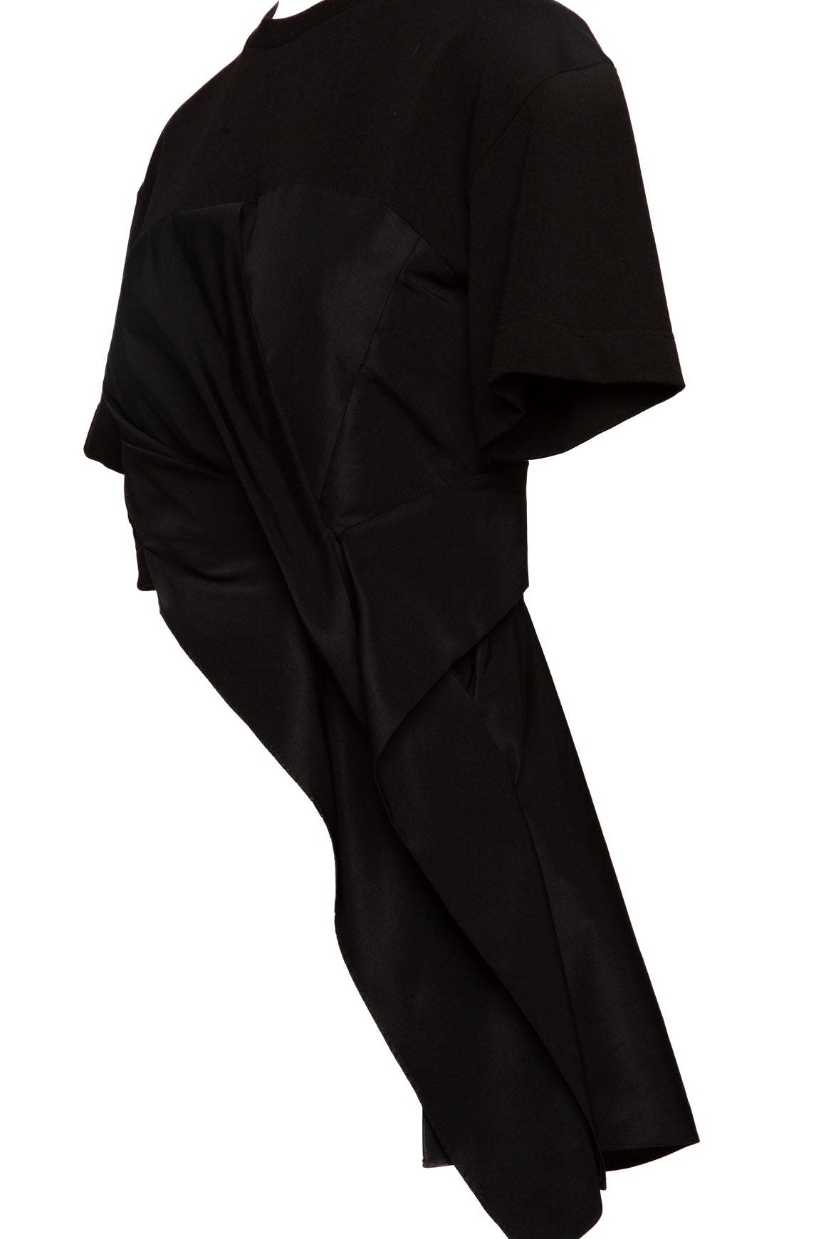 ALEXANDER MCQUEEN Black Sash Cropped Tee (Sz. S)