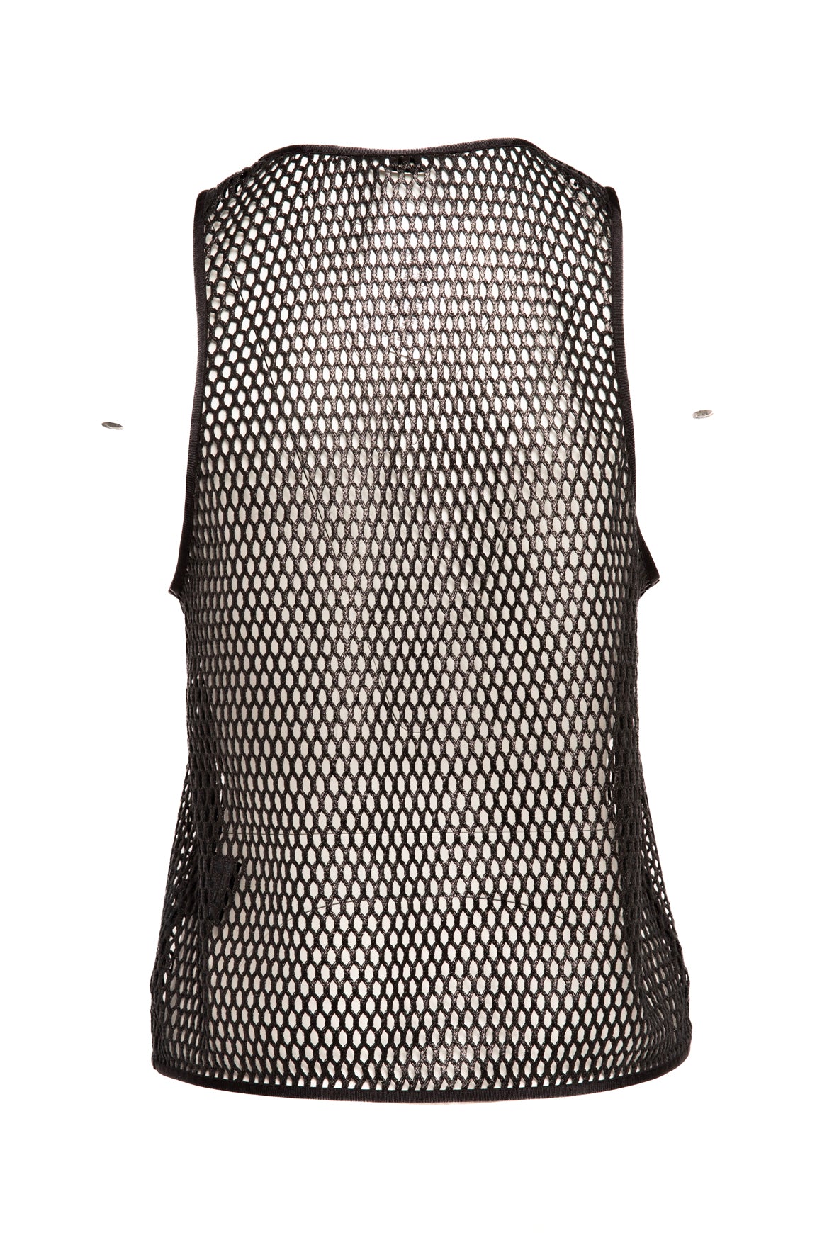 SAINT LAURENT Black Open Knit Tank Top (Sz. S)