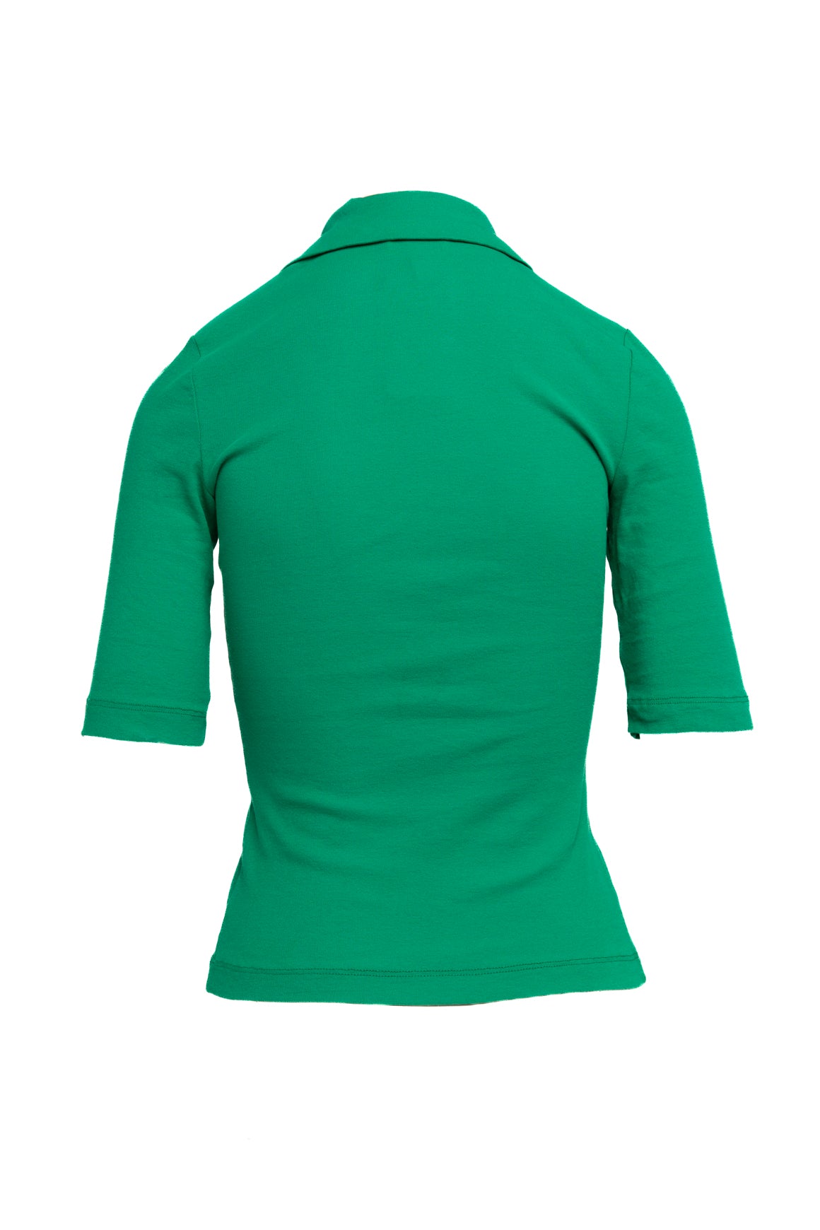 ROSETTA GETTY Green Polo Quarter Button Top (Sz.S)