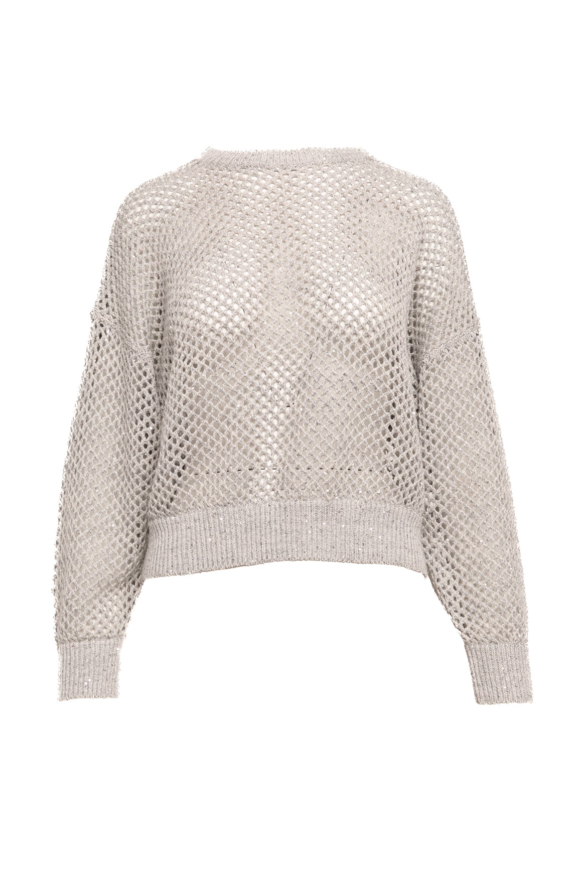 BRUNELLO CUCINELLI Grey Open Knit Sweater (Sz. XS)