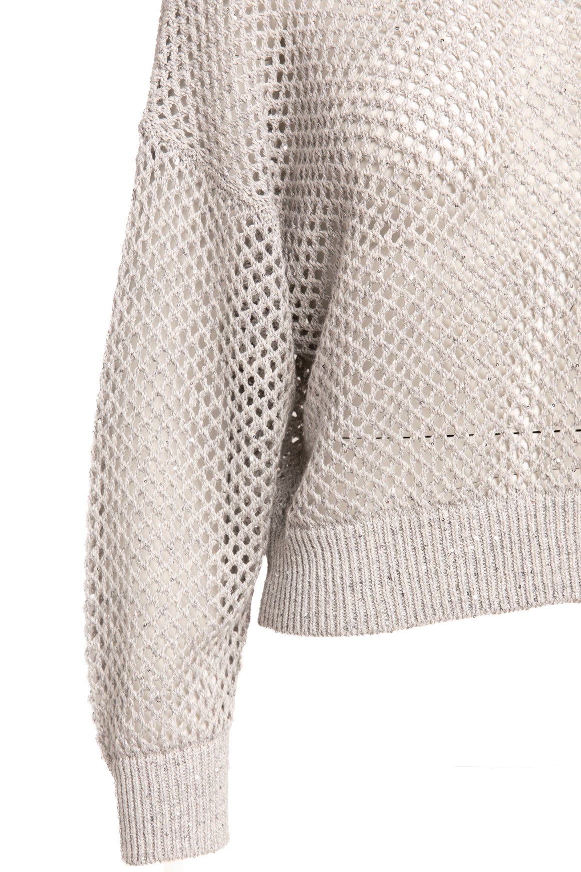 BRUNELLO CUCINELLI Grey Open Knit Sweater (Sz. XS)