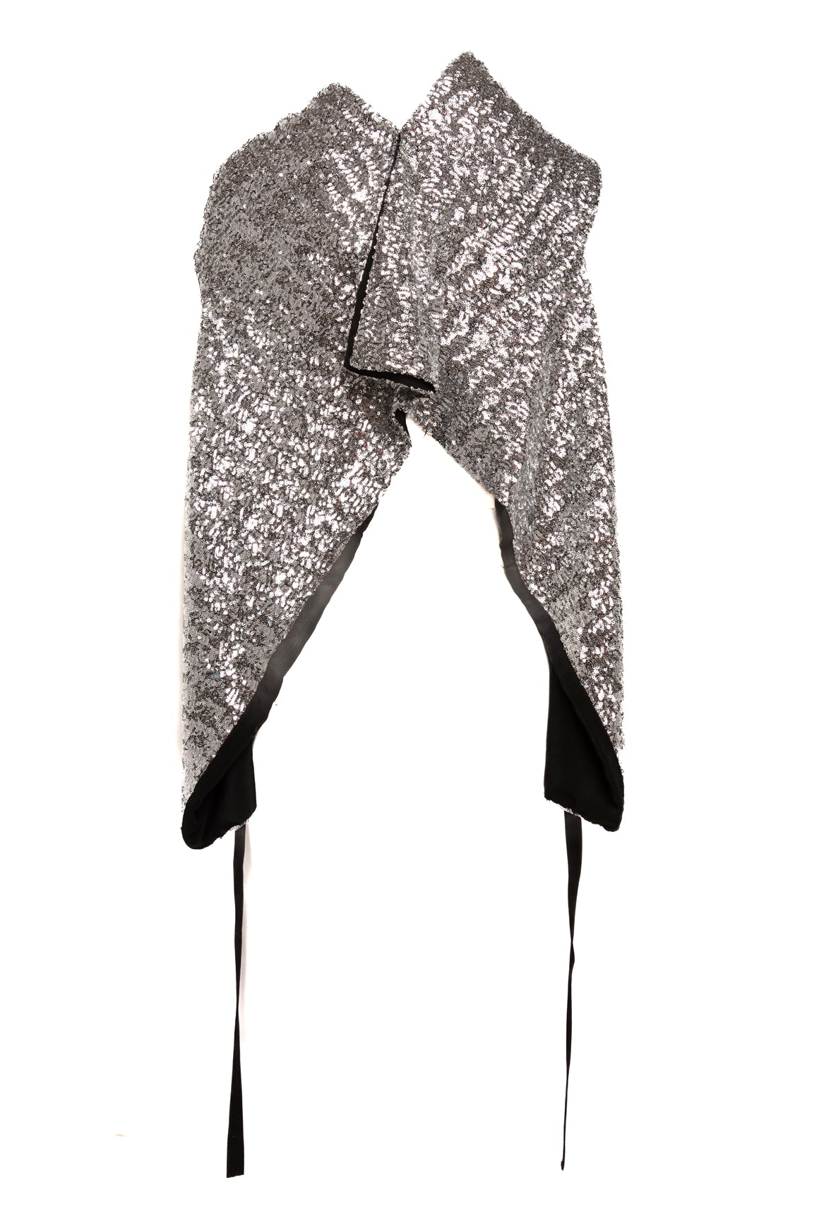 ROLAND MOURET Silver Sequin Halter Blouse (Sz. 4)