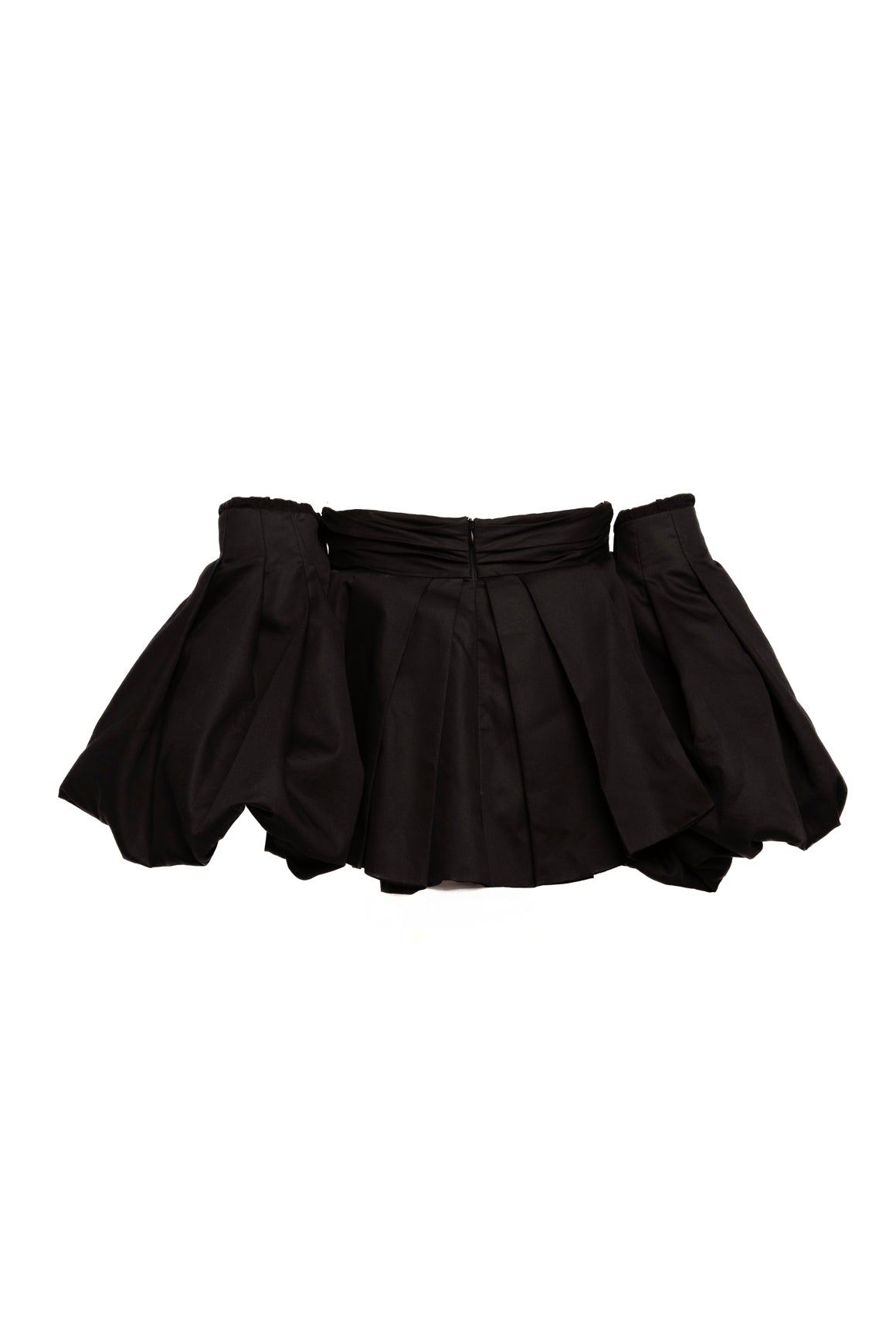 KHAITE Black Empire Waist Detachable Puff Sleeve Blouse (Sz. 8)