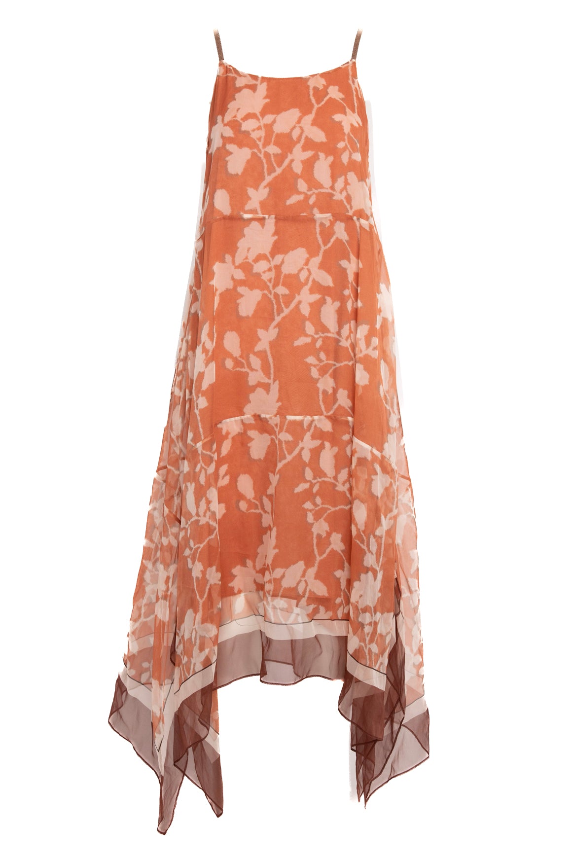 BRUNELLO CUCINELLI Floral Silk Midi Dress (Sz. M)