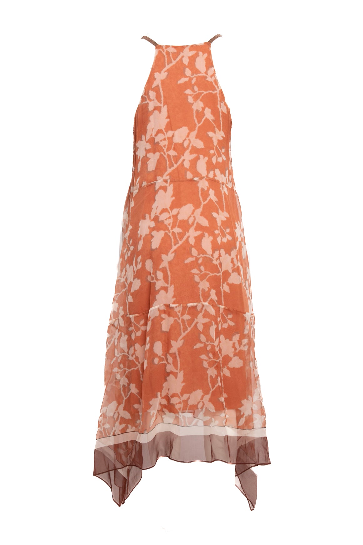 BRUNELLO CUCINELLI Floral Silk Midi Dress (Sz. M)
