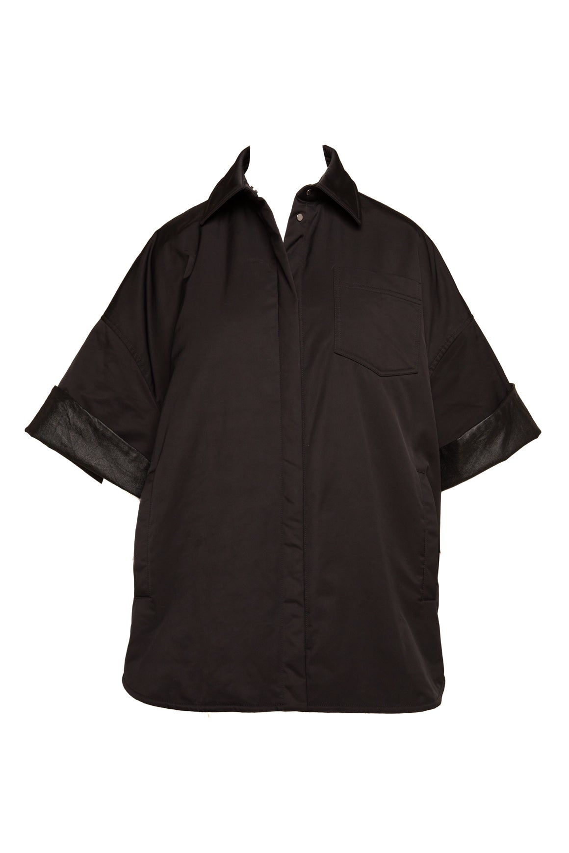 VALENTINO Black Nylon Leather Cuff Jacket (Sz. 40/4)